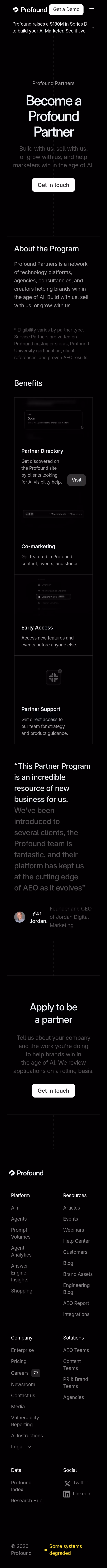 Profound Affiliate Page
