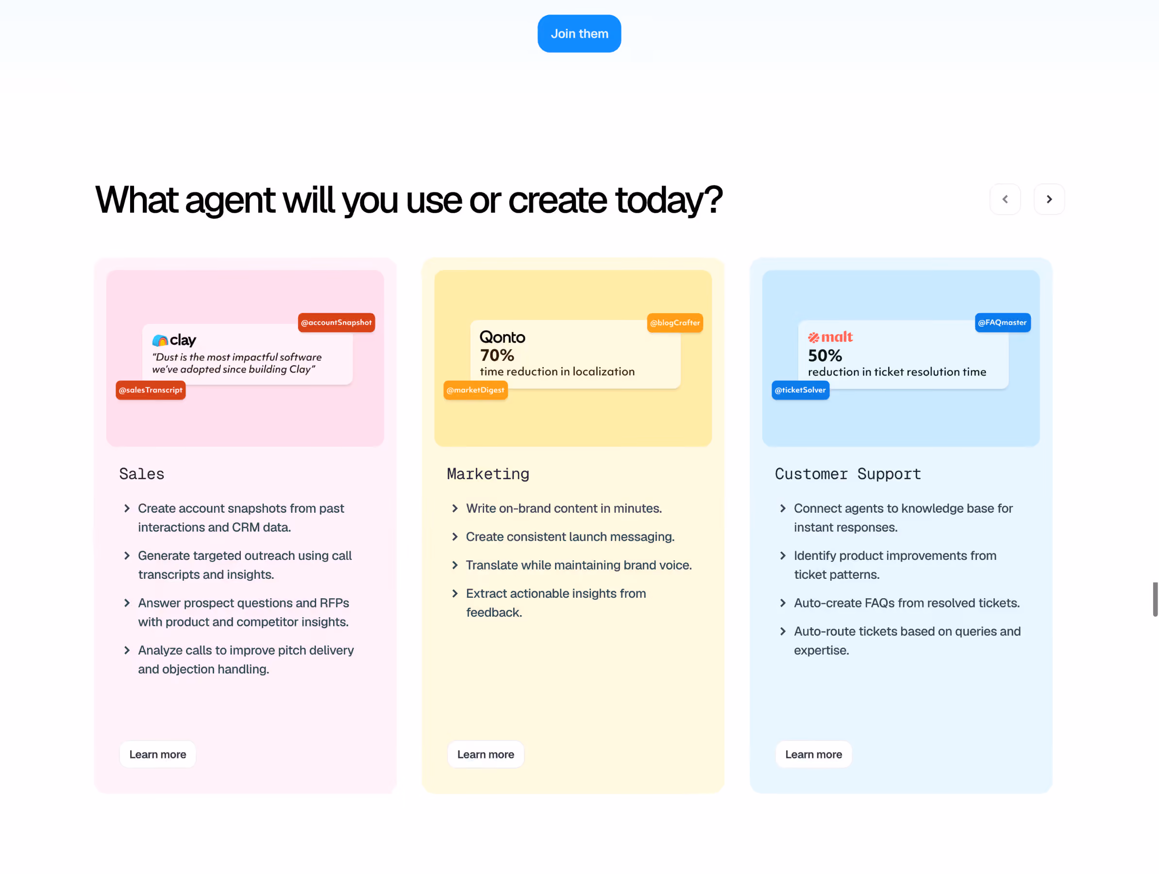 Dust Feature List