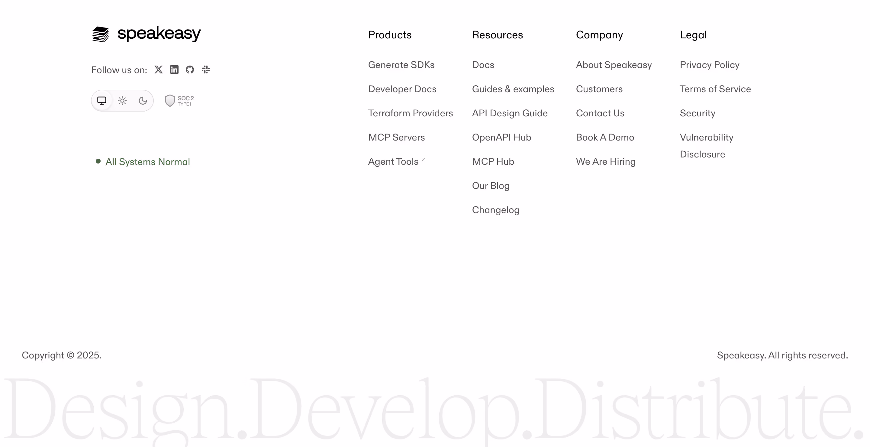 Speakeasy Company footer