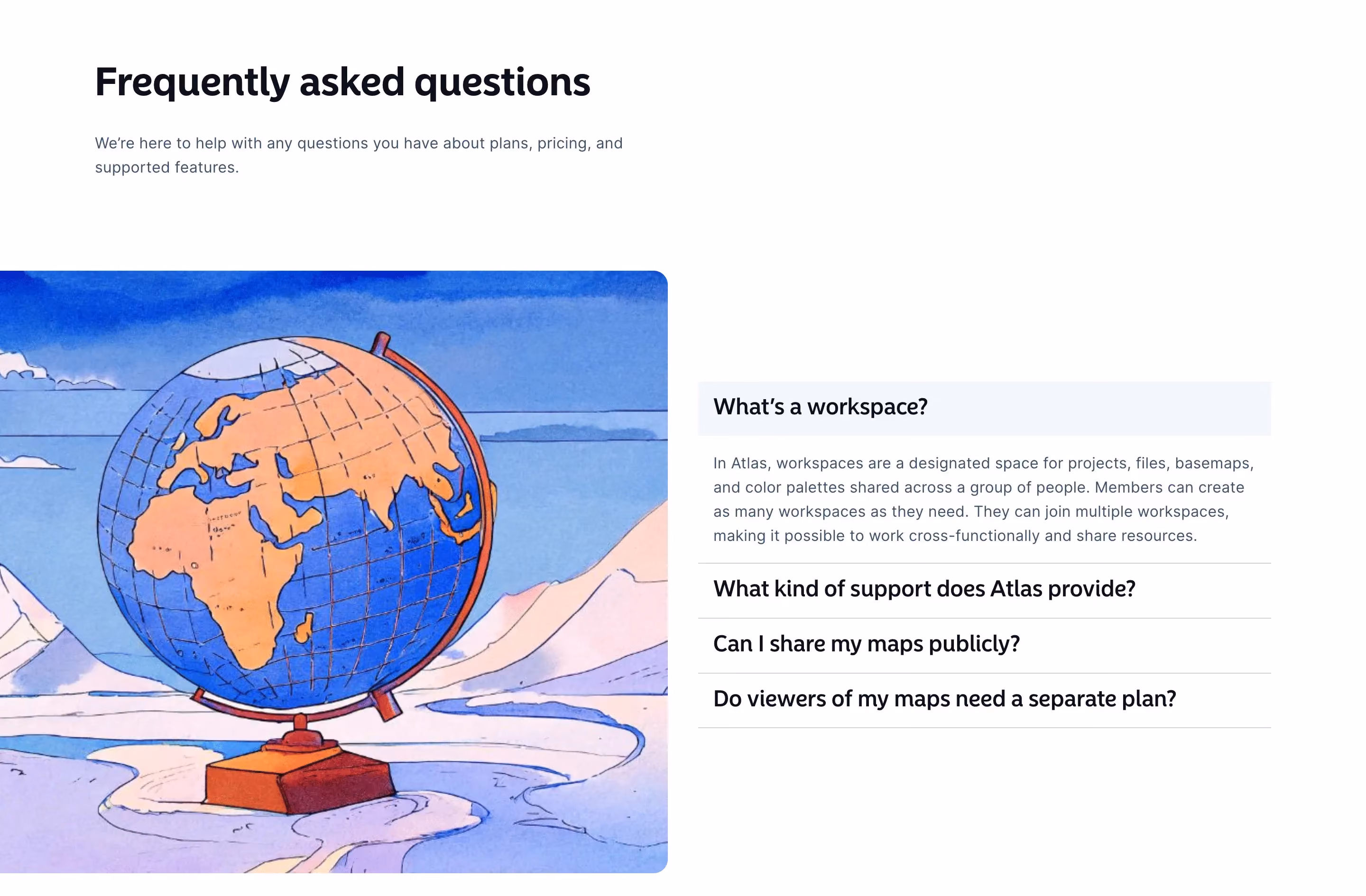 Atlas Pricing questions