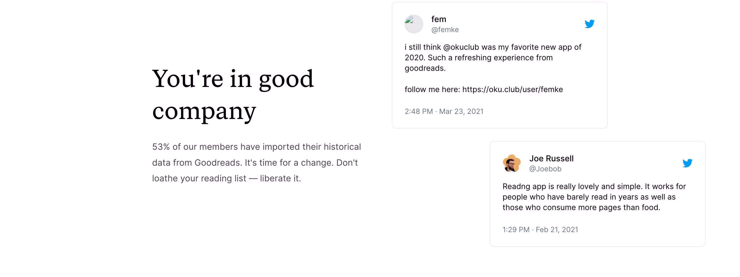 Oku Reader feedback