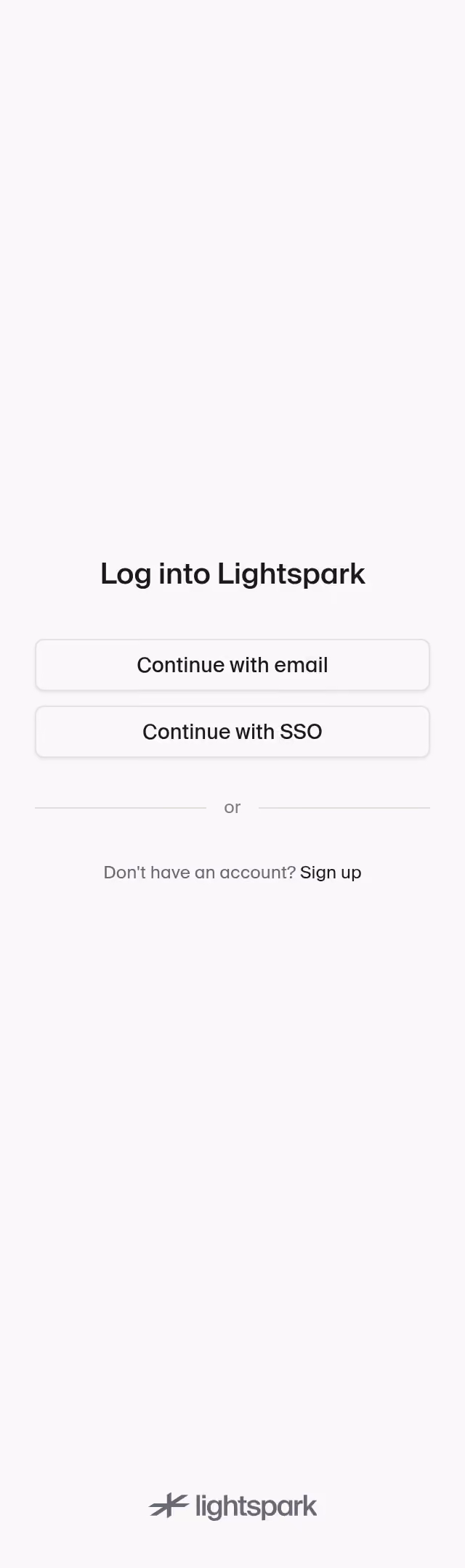 Lightspark Login Options