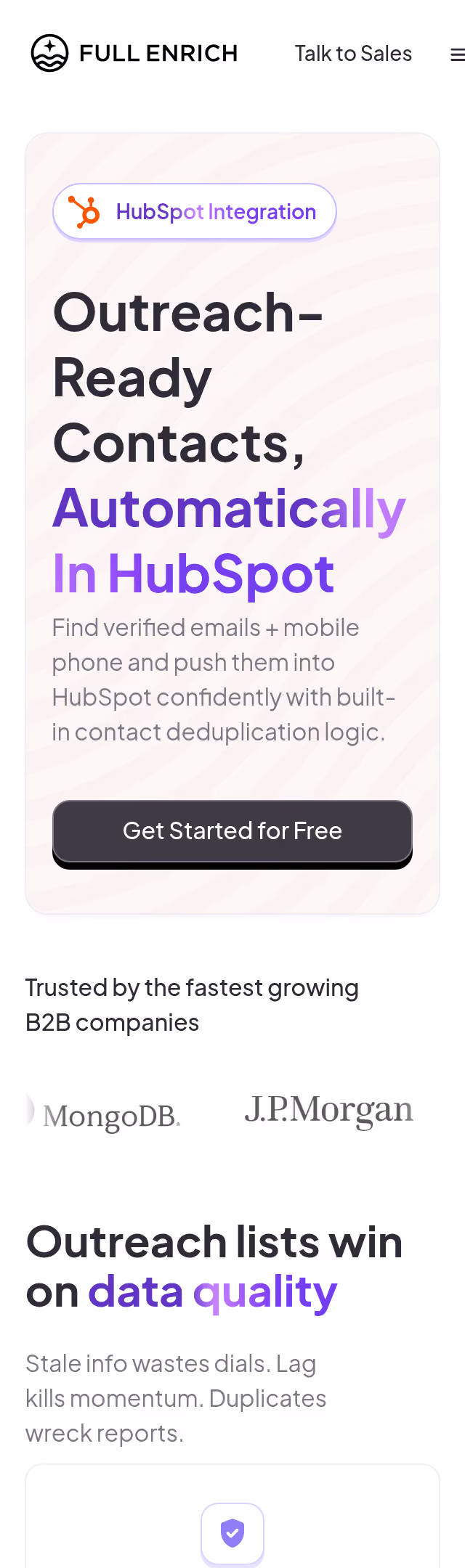 FullEnrich Integrations Page