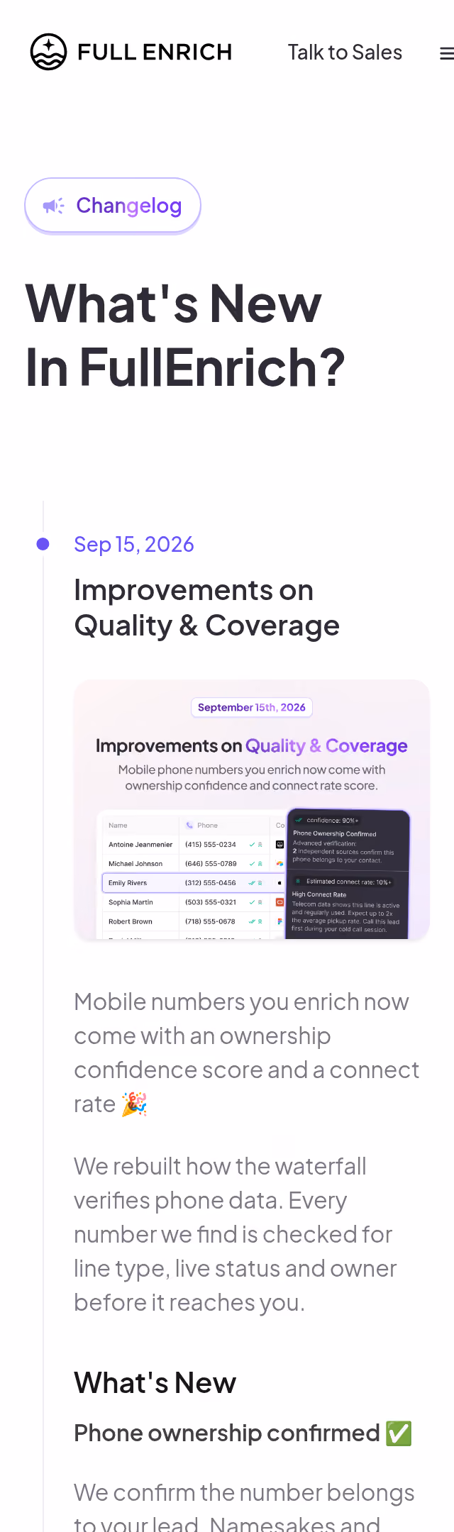 FullEnrich Changelog