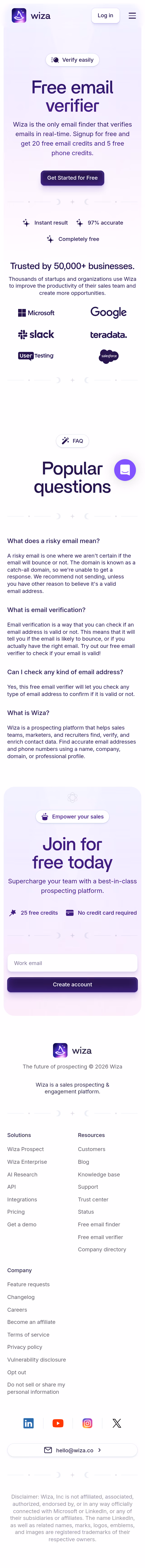 Wiza Free Email Verifier