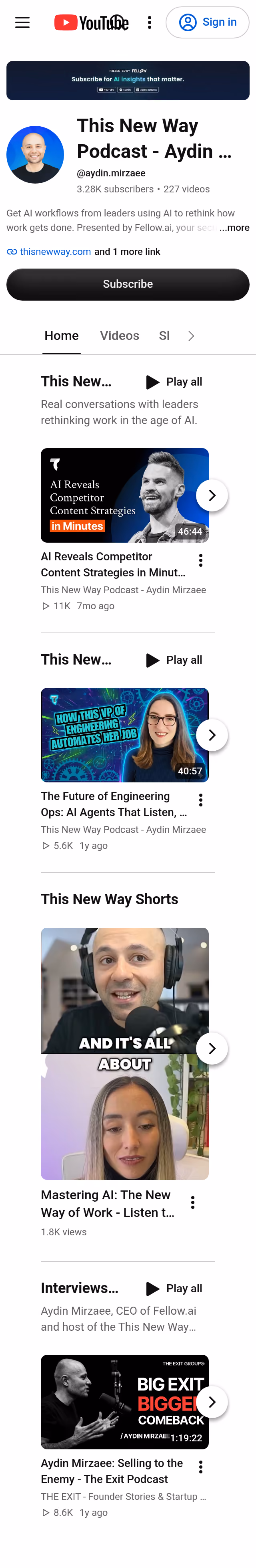 Fellow Podcast Page