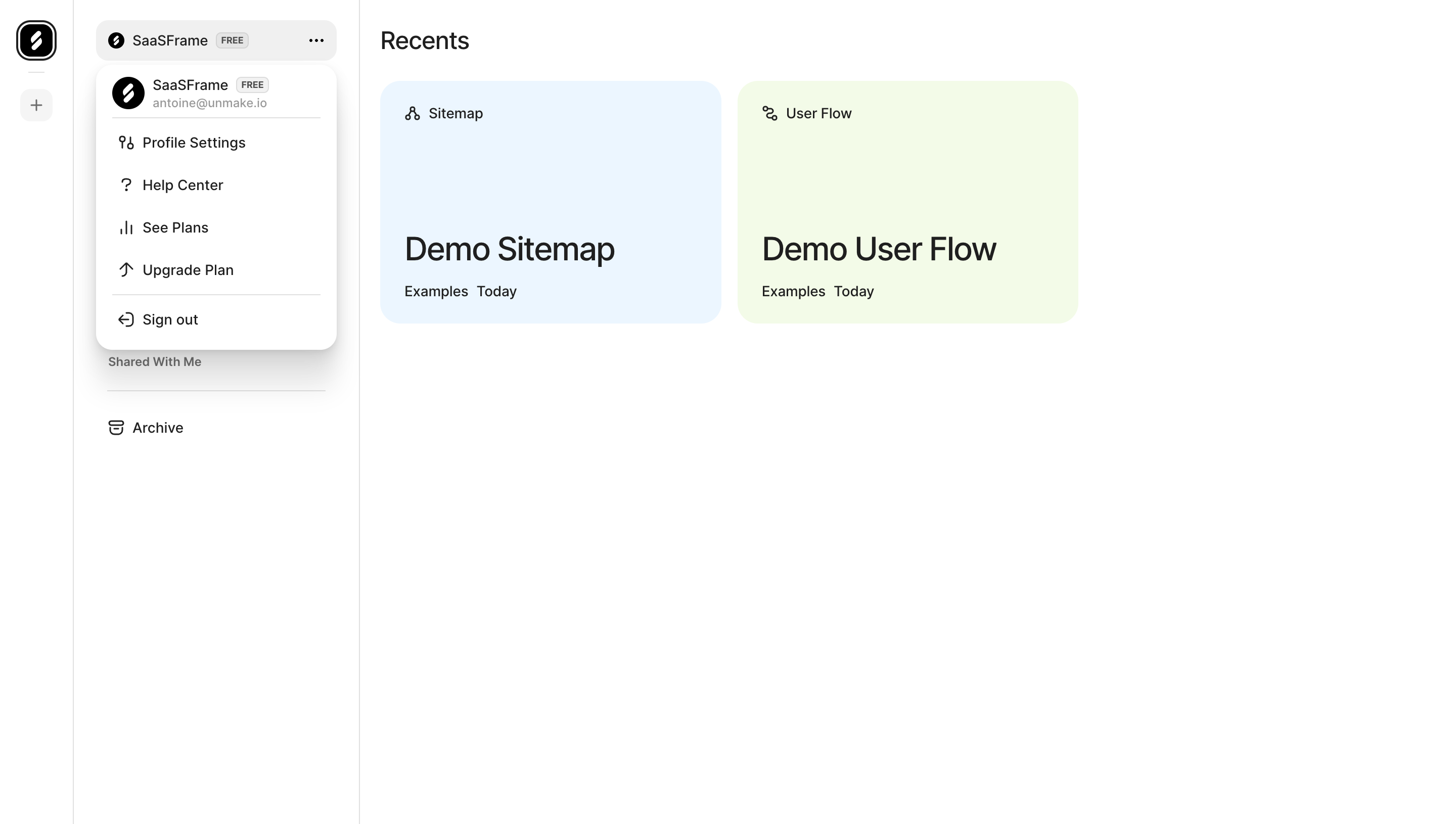 FlowMapp Dashboard design reference captured in SaaSFrame
