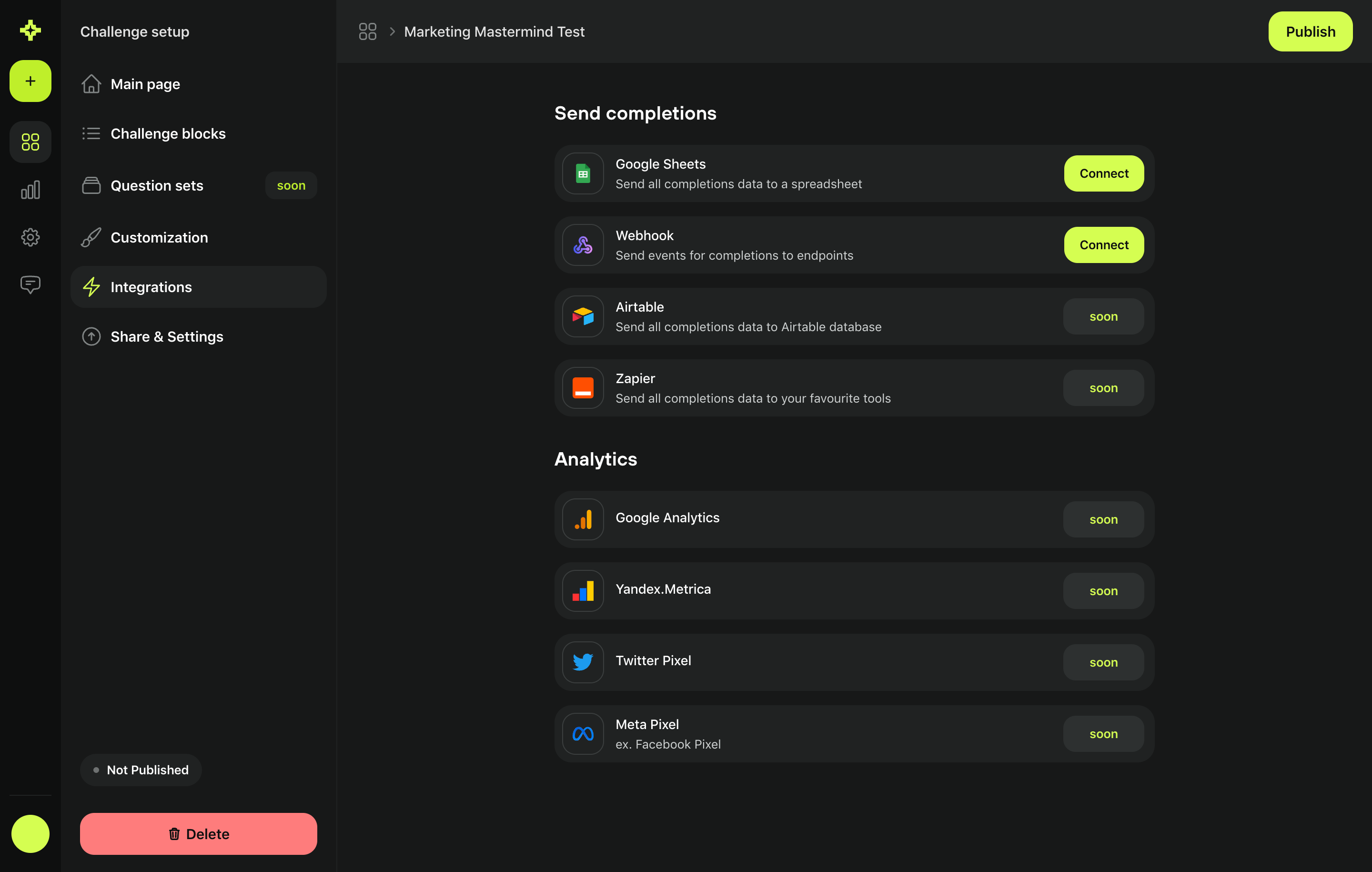 Meiro Integration Setup SaaS interface example