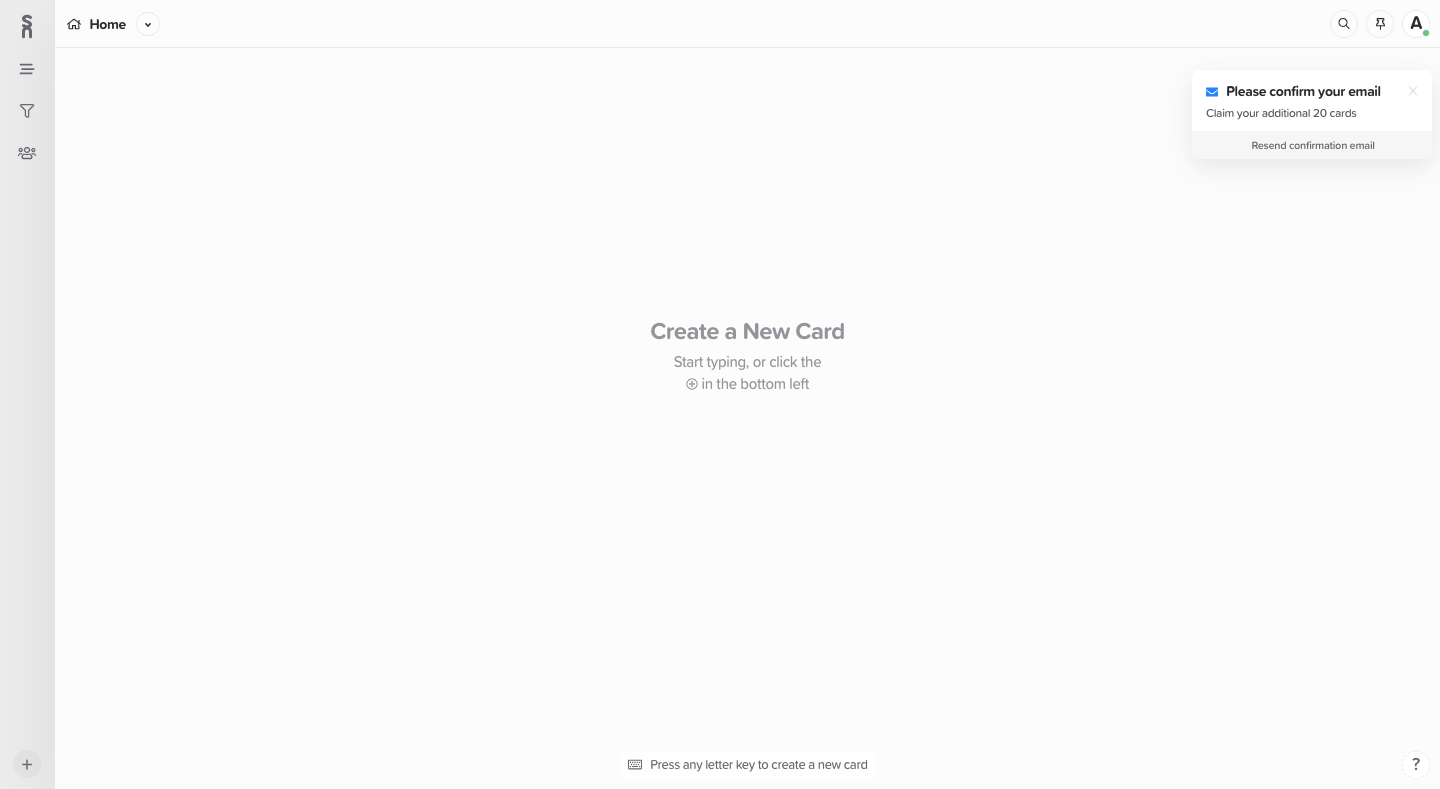 Supernotes Empty State SaaS interface example