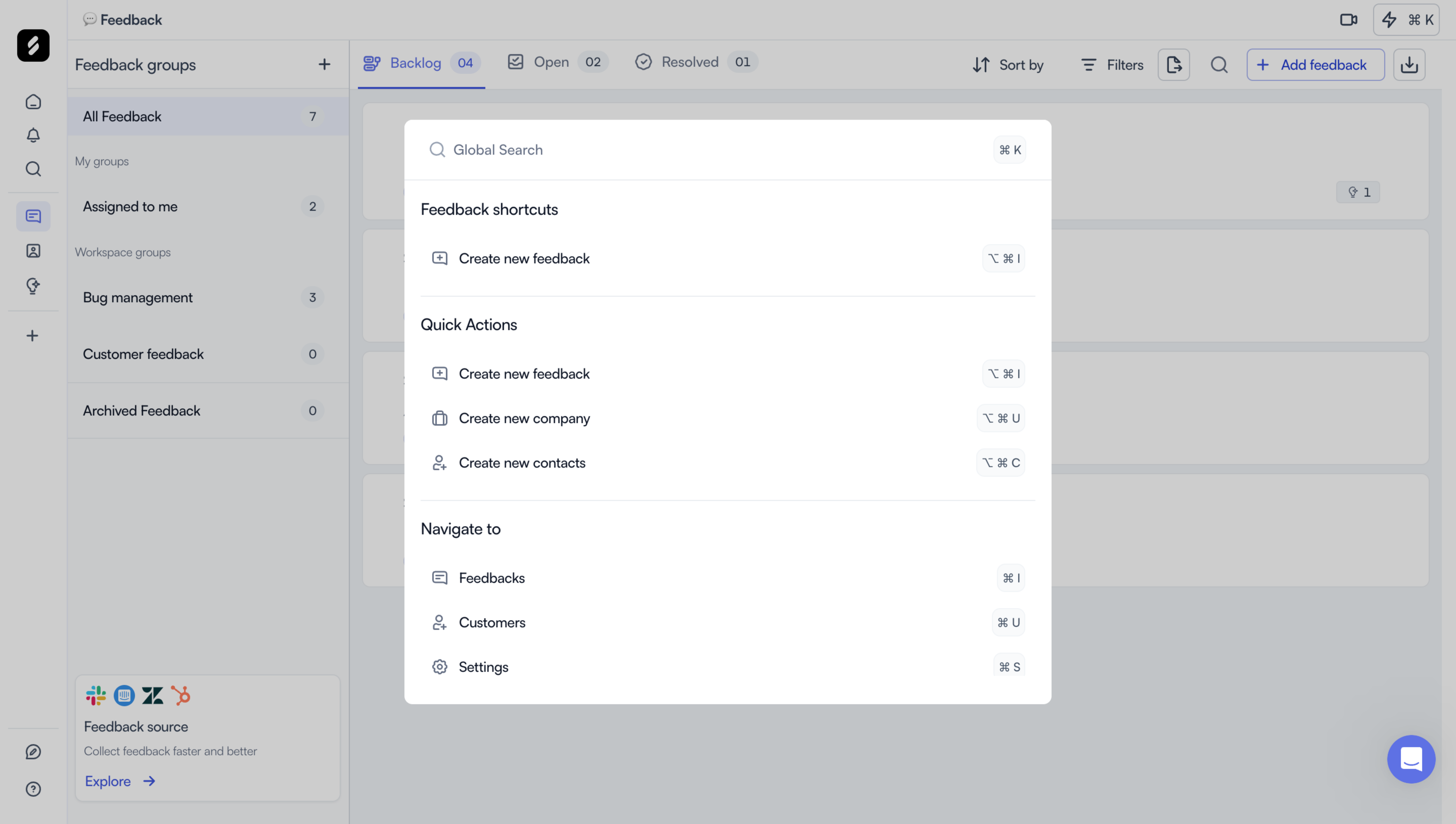 Zeda.io Search Modal SaaS interface example