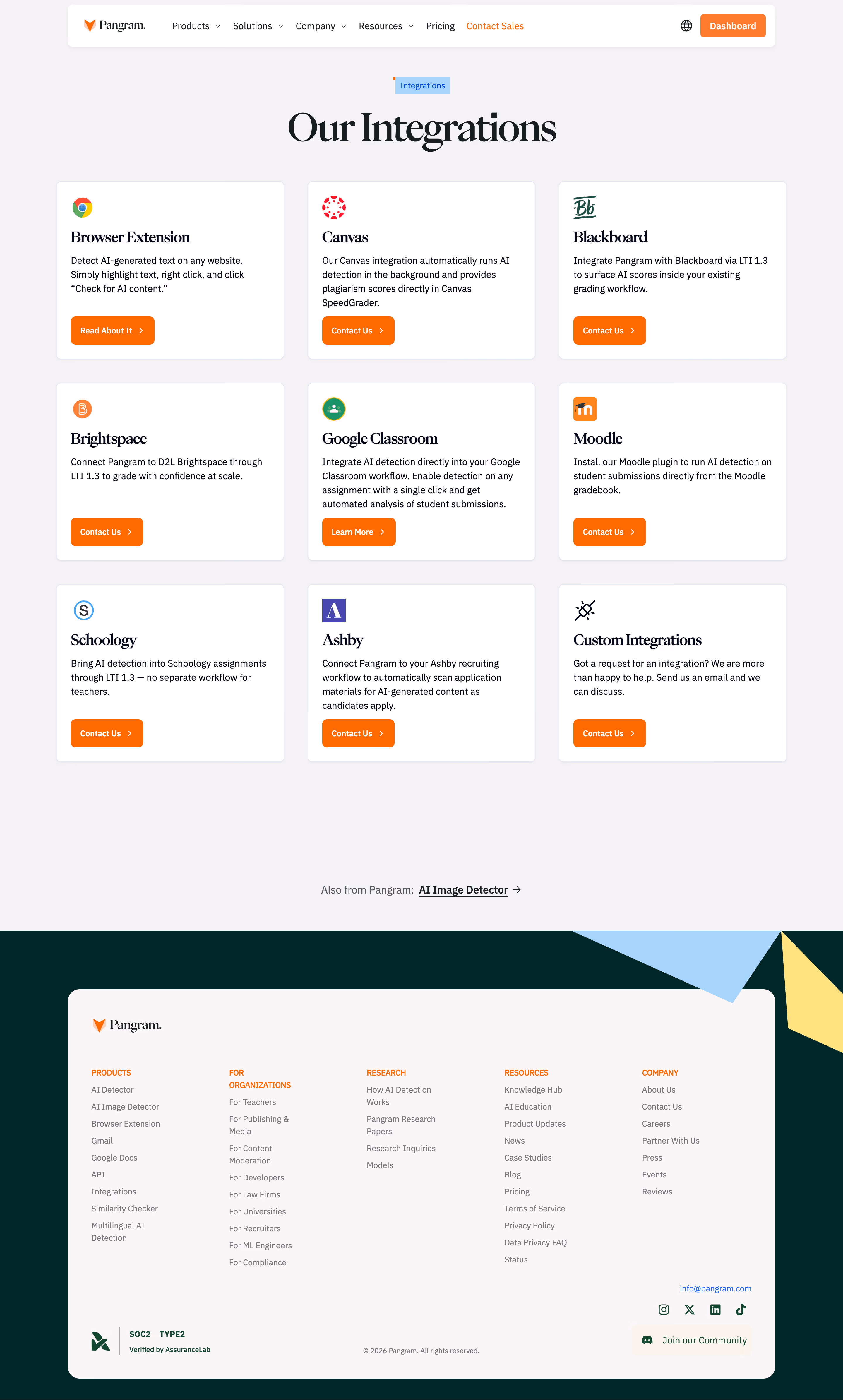 Pangram Integrations Library