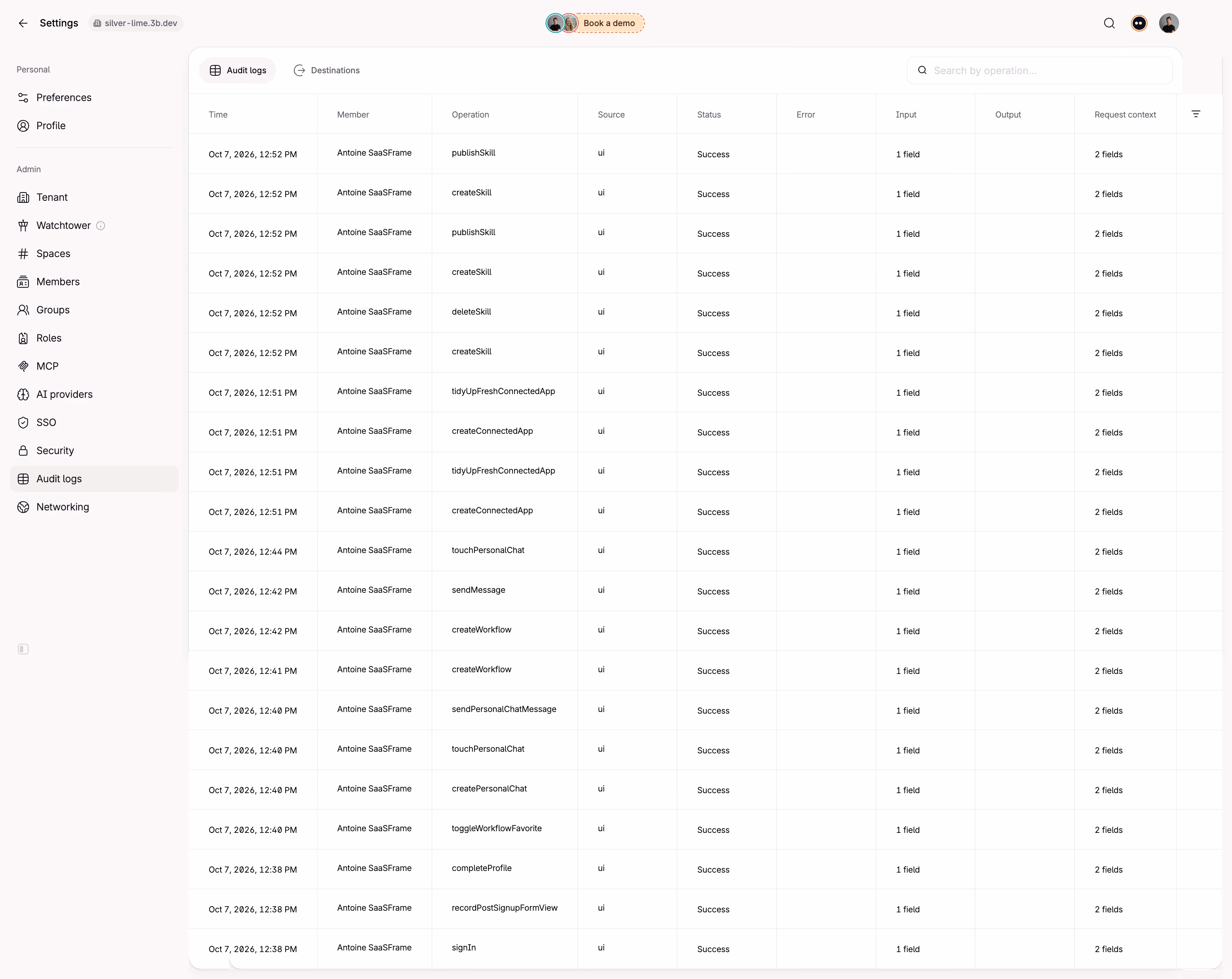 Tines Audit Log