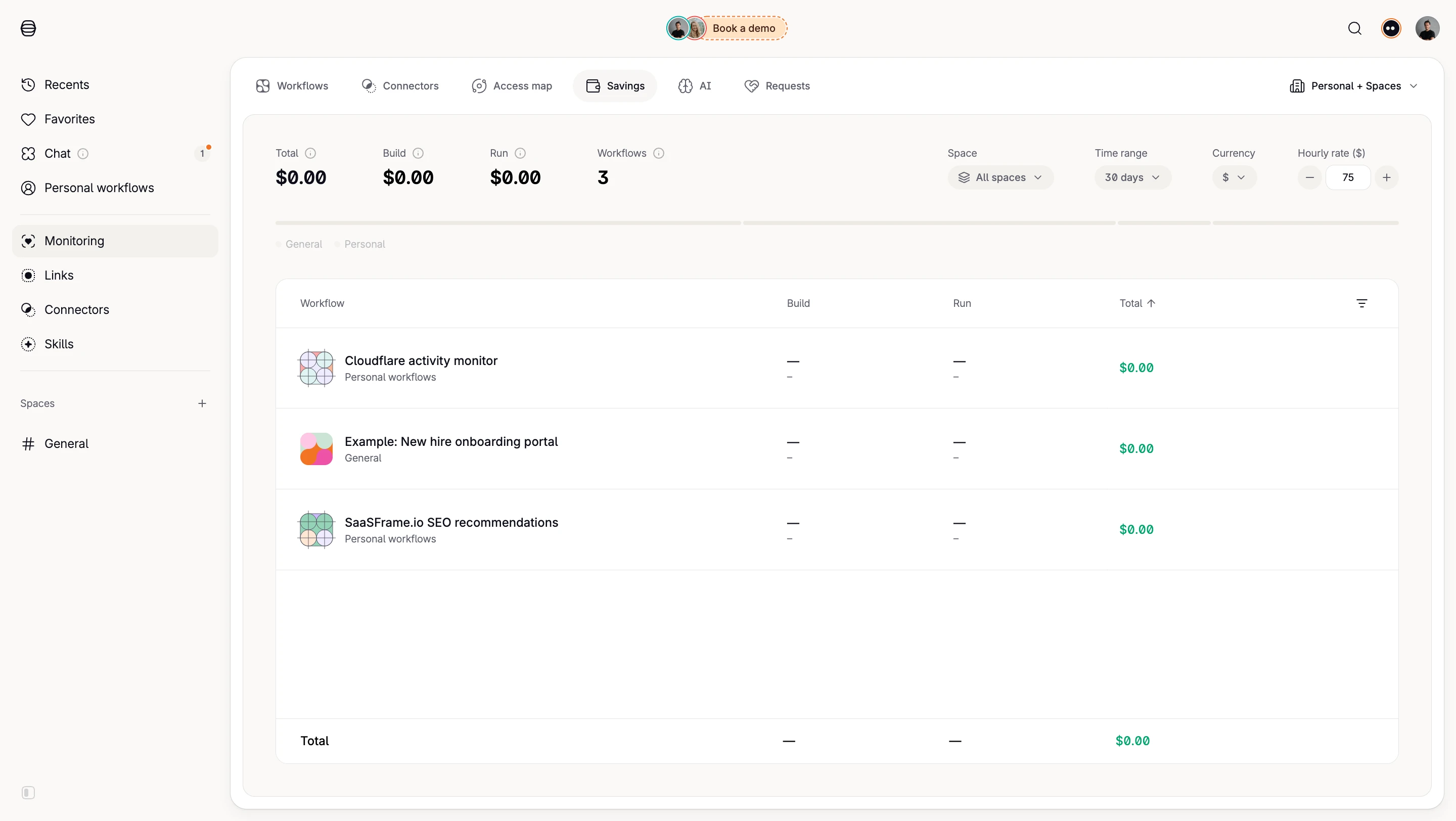 Tines Workflow Savings Report