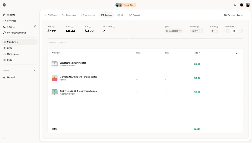 Tines Workflow Savings Report