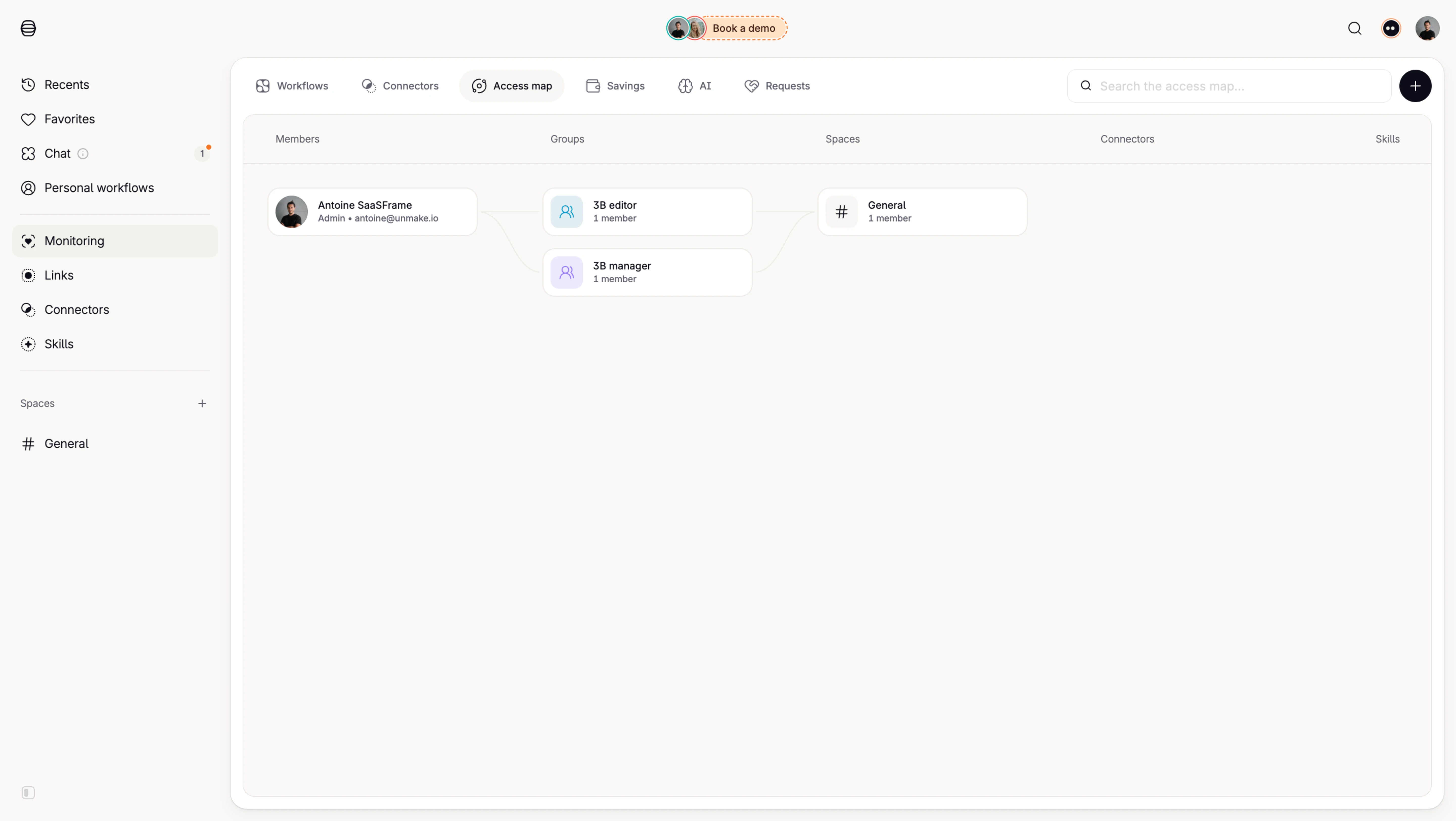Tines Workspace Access Map