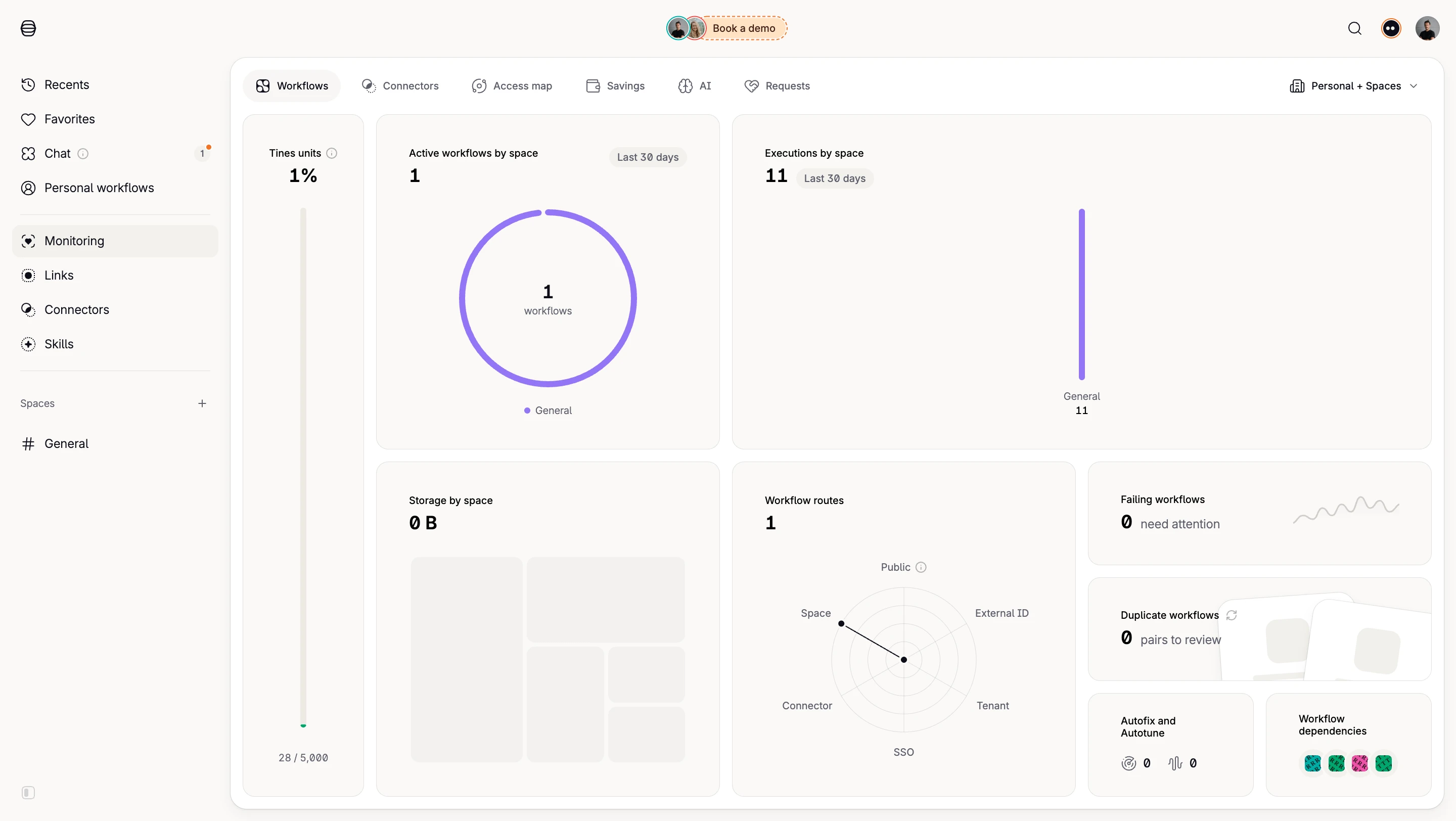 Tines Workflow Monitoring Overview