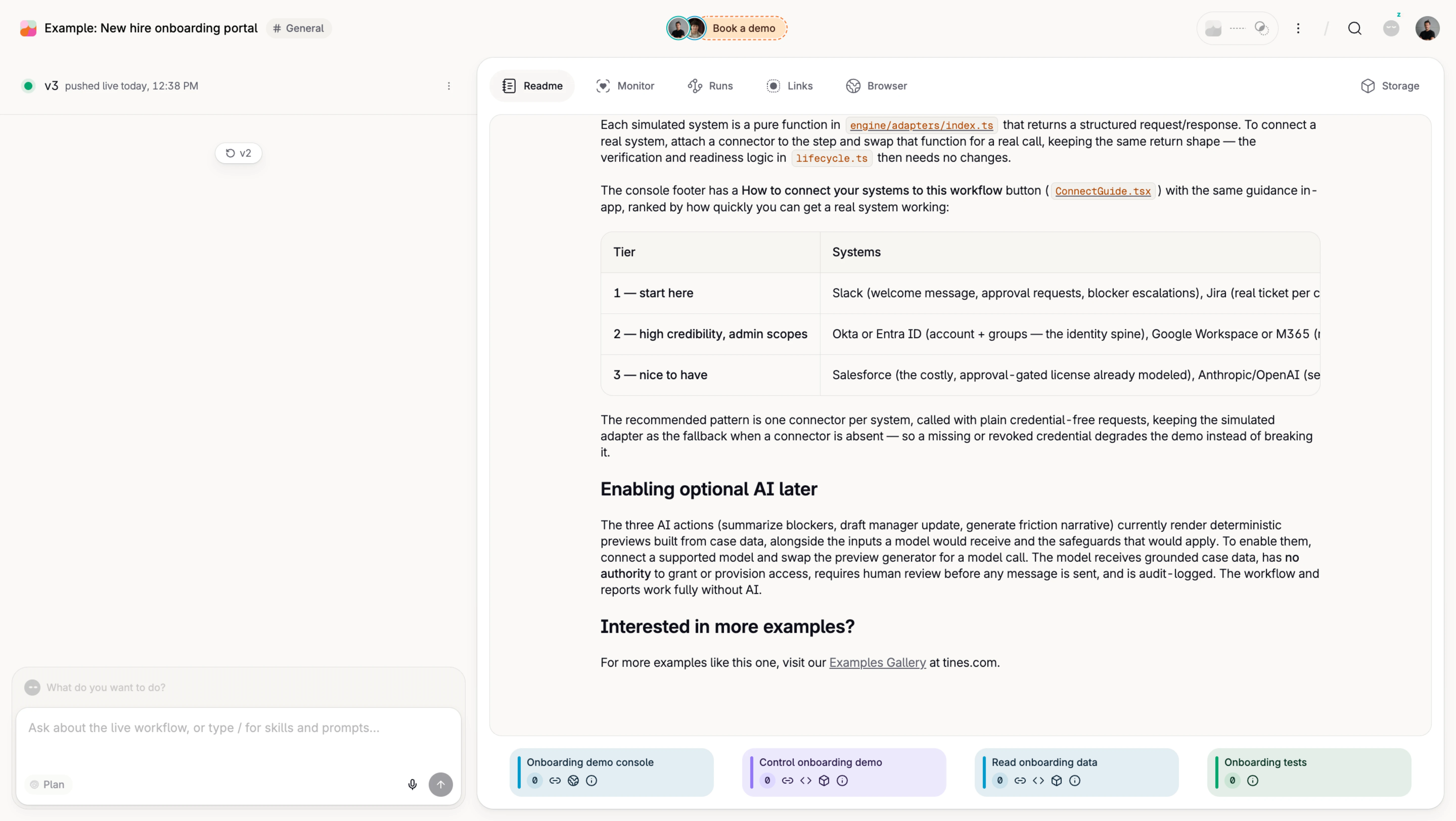 Tines Onboarding Workflow Runbook