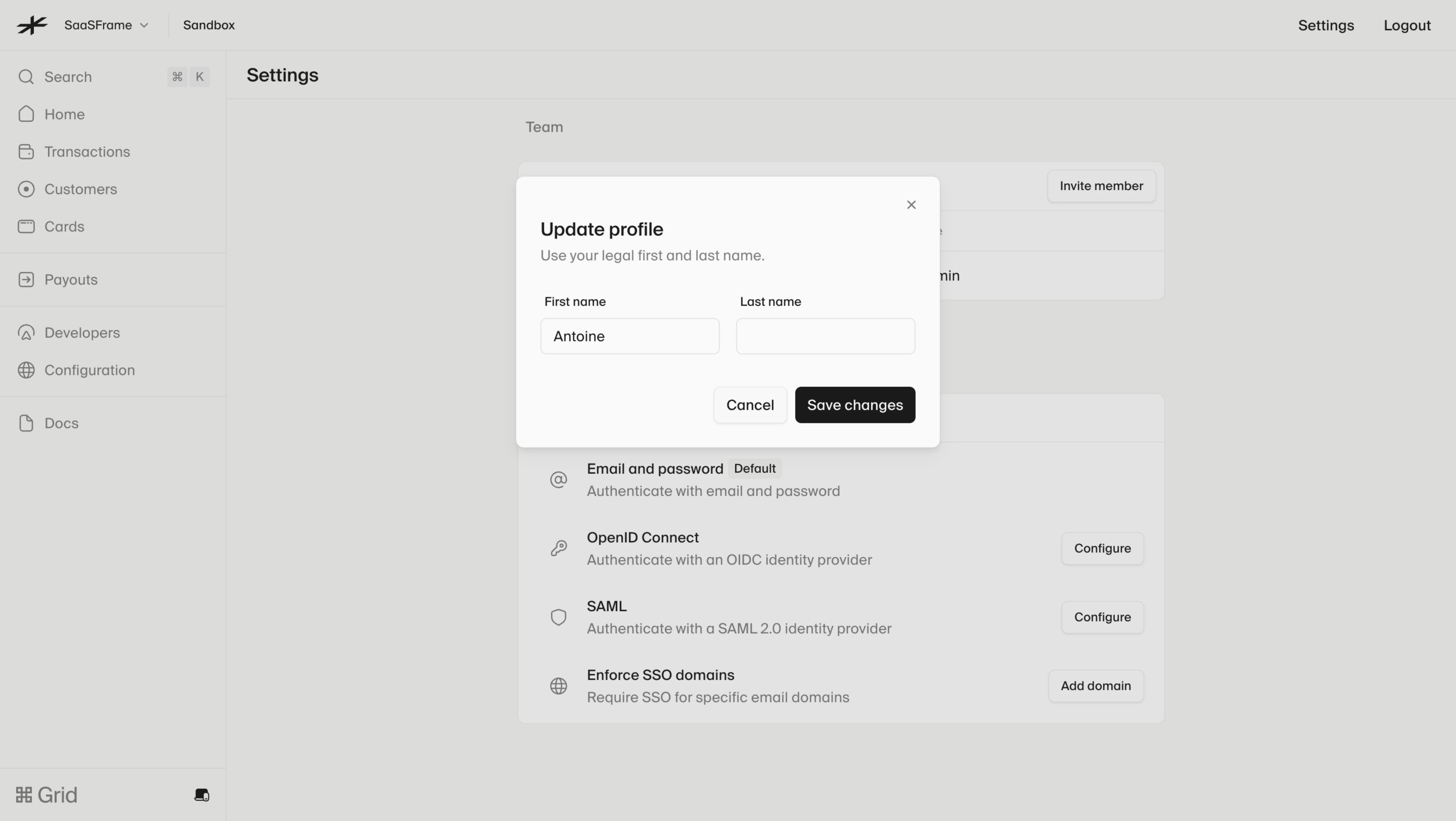 Lightspark Edit Profile Name