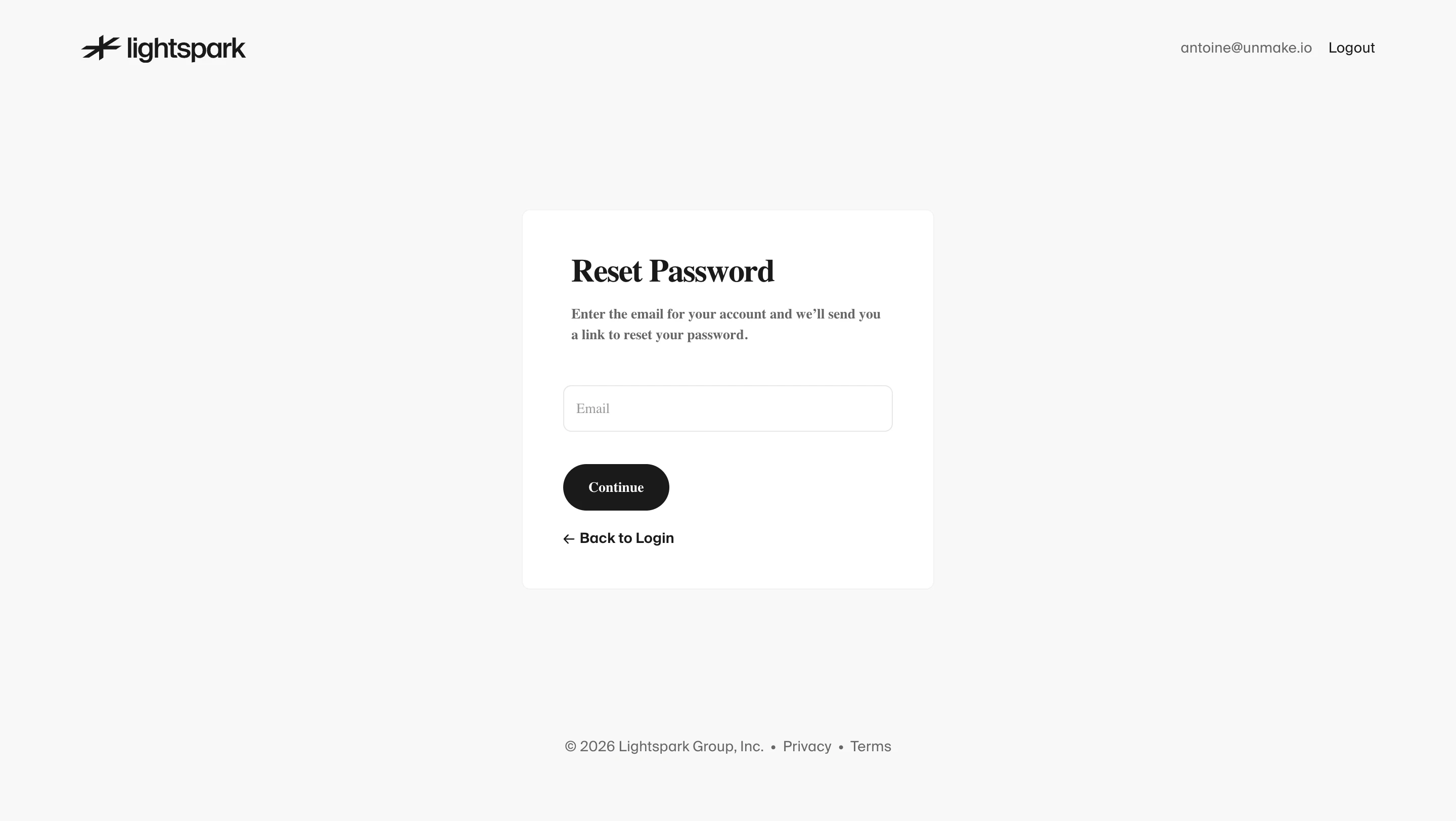 Lightspark Password Reset Request