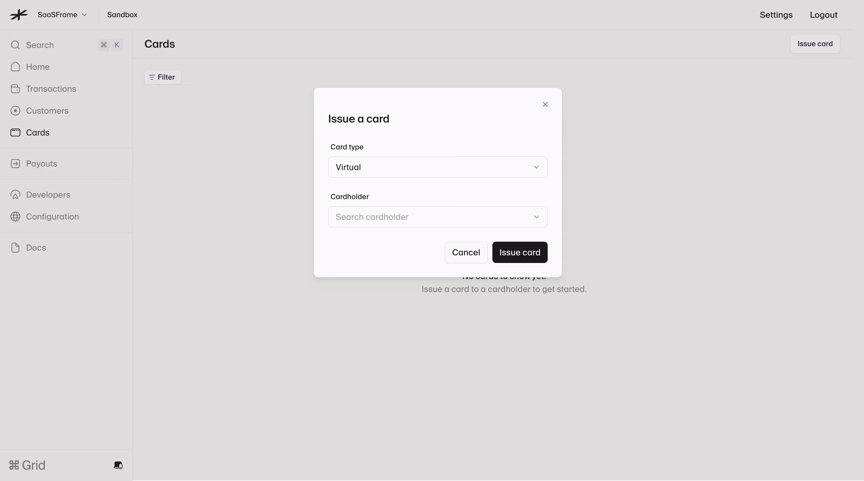 Lightspark Issue Virtual Card