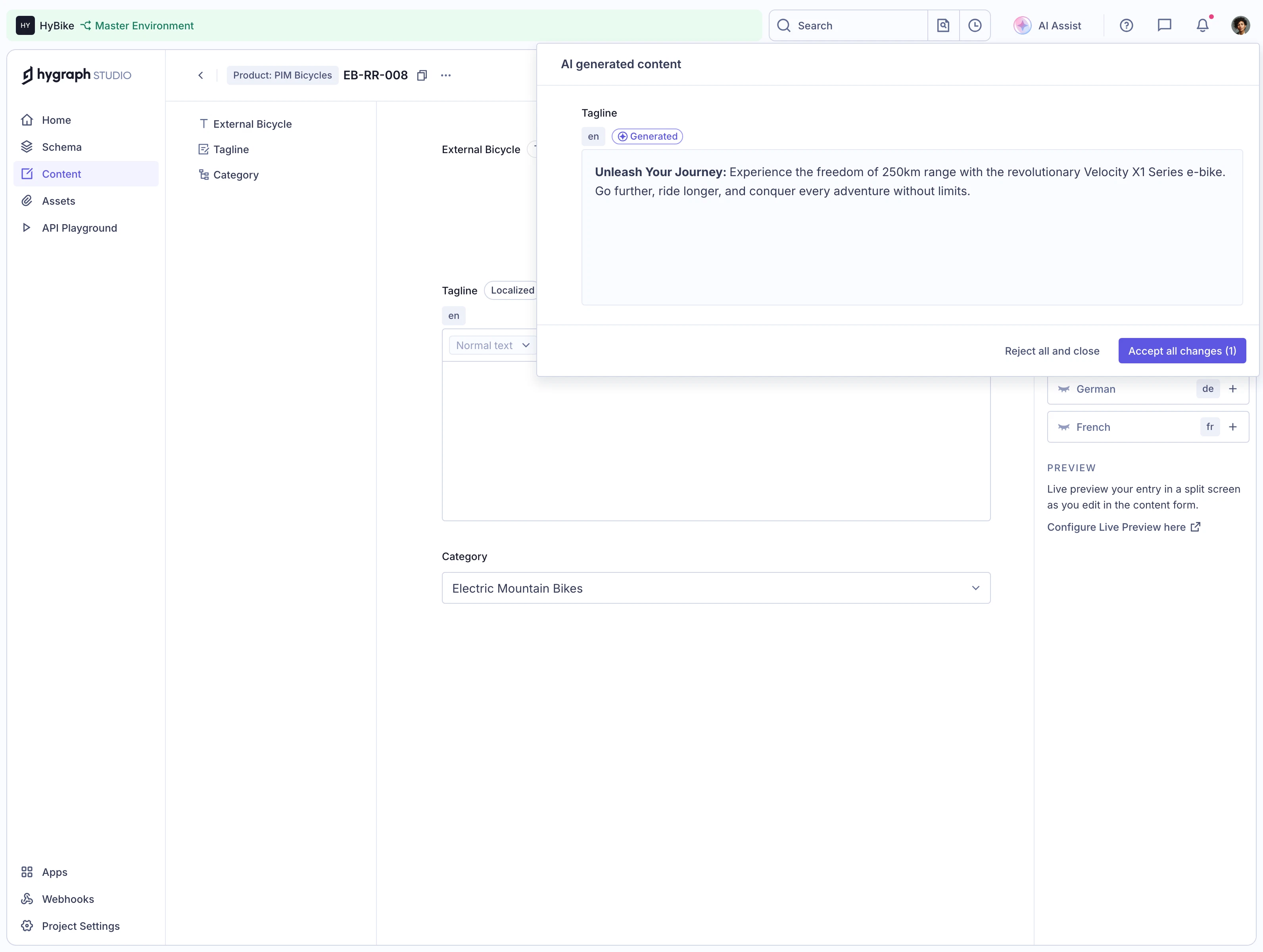 GraphCMS Review AI-generated content