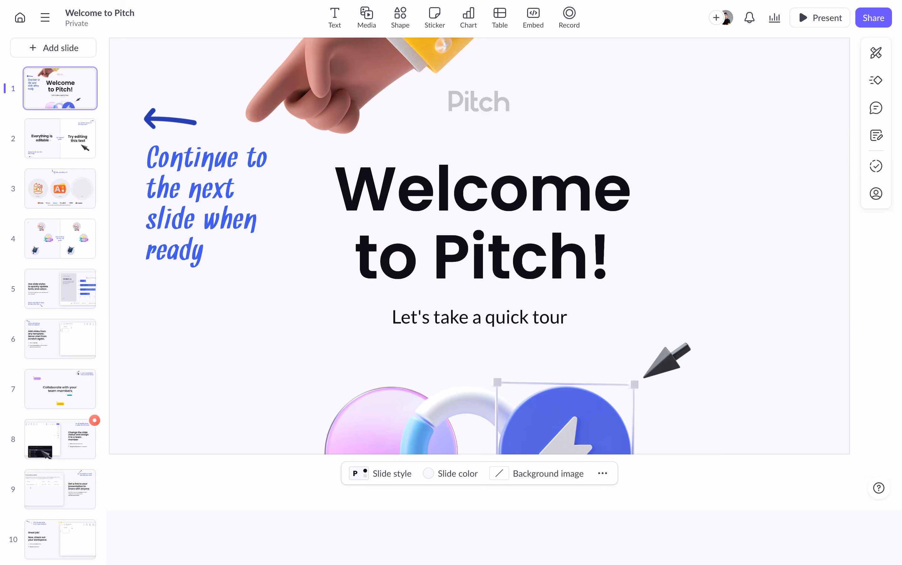 Pitch Presentation Editor