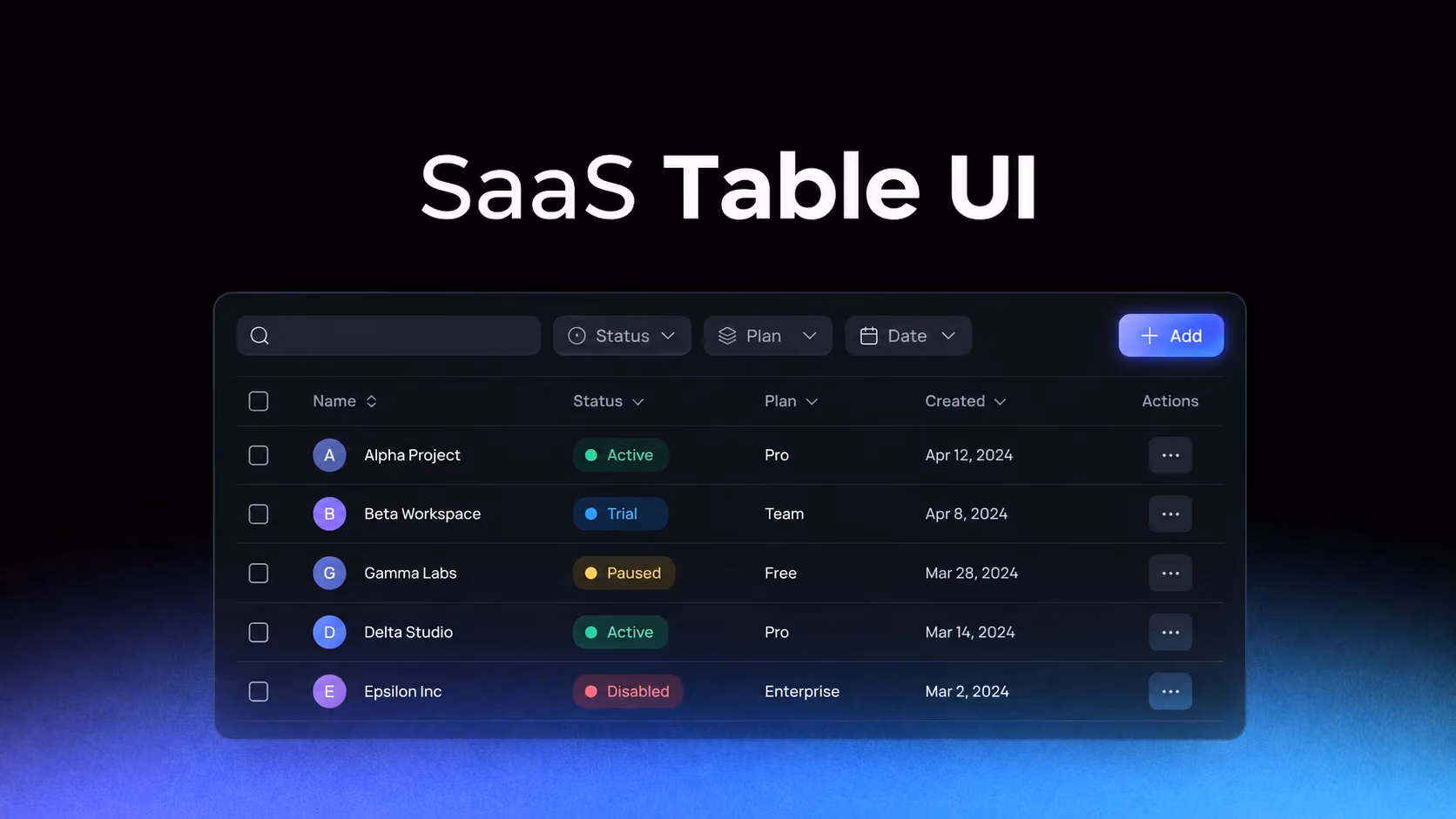 SaaS Table UI Design: 6 Real Data Grid Examples