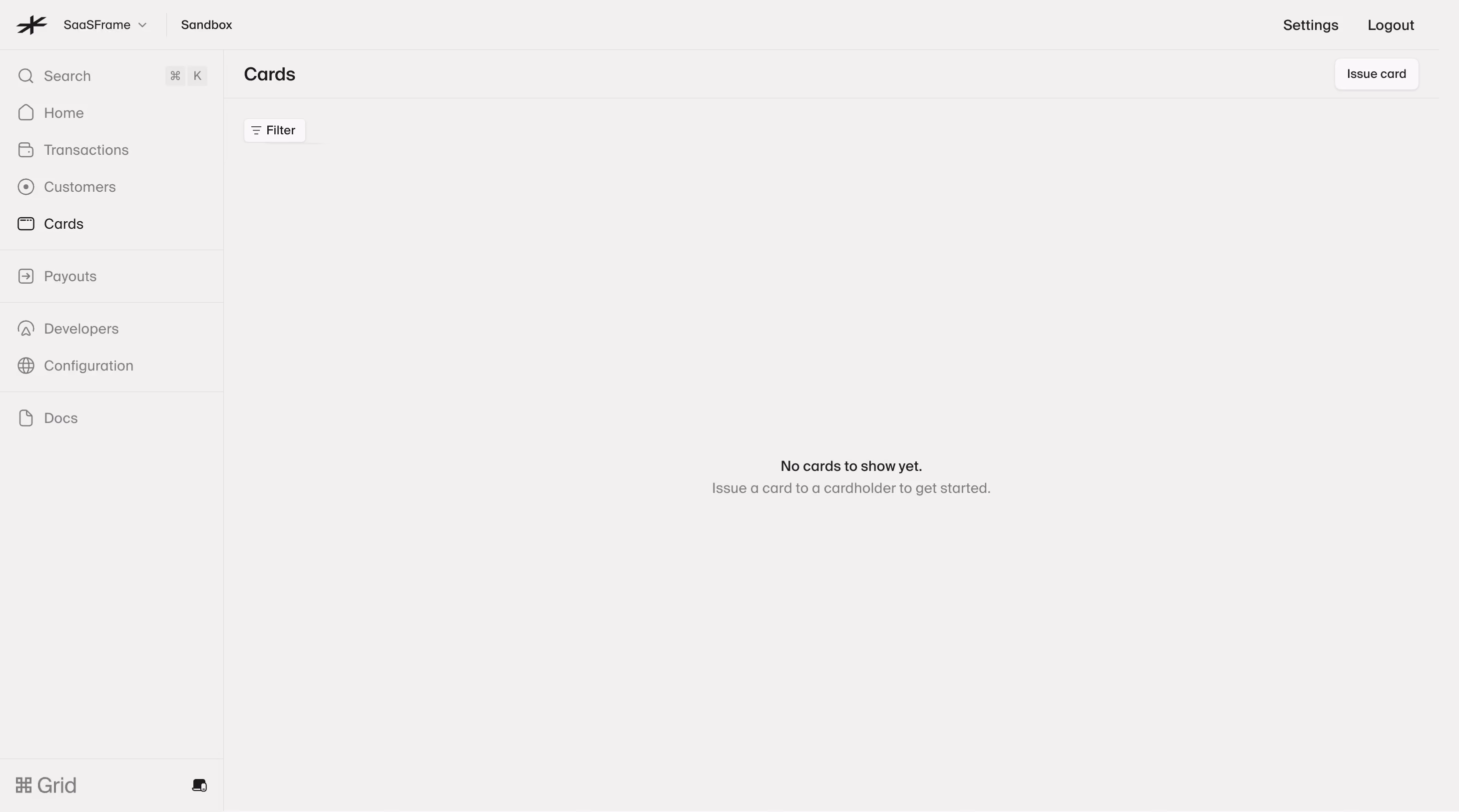 Lightspark Cards Empty State
