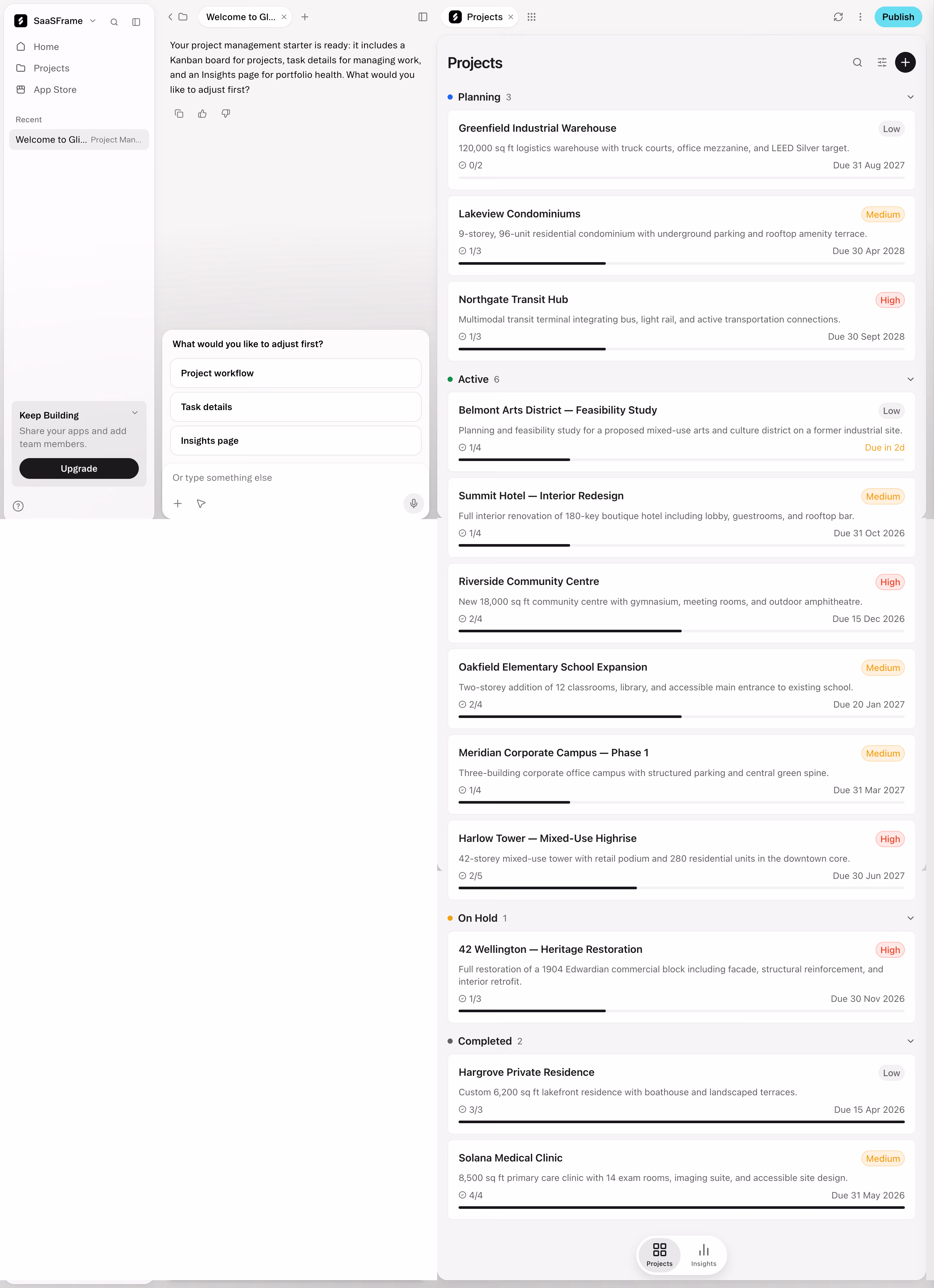 Glide Project manager app preview