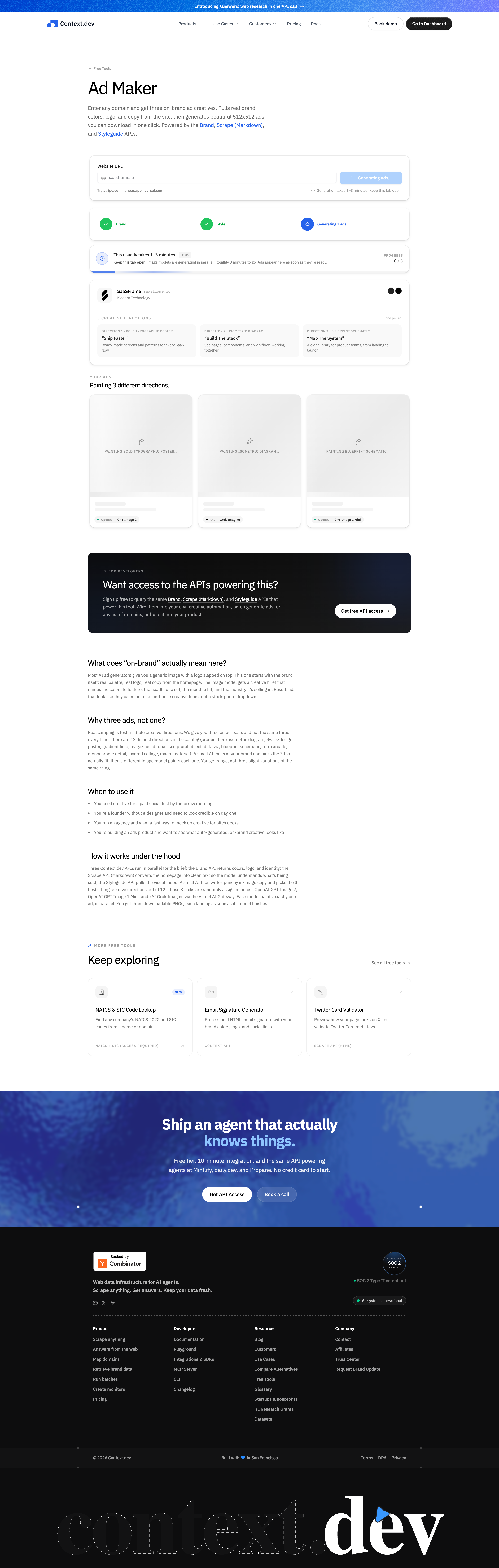 Context.dev Free Side Product