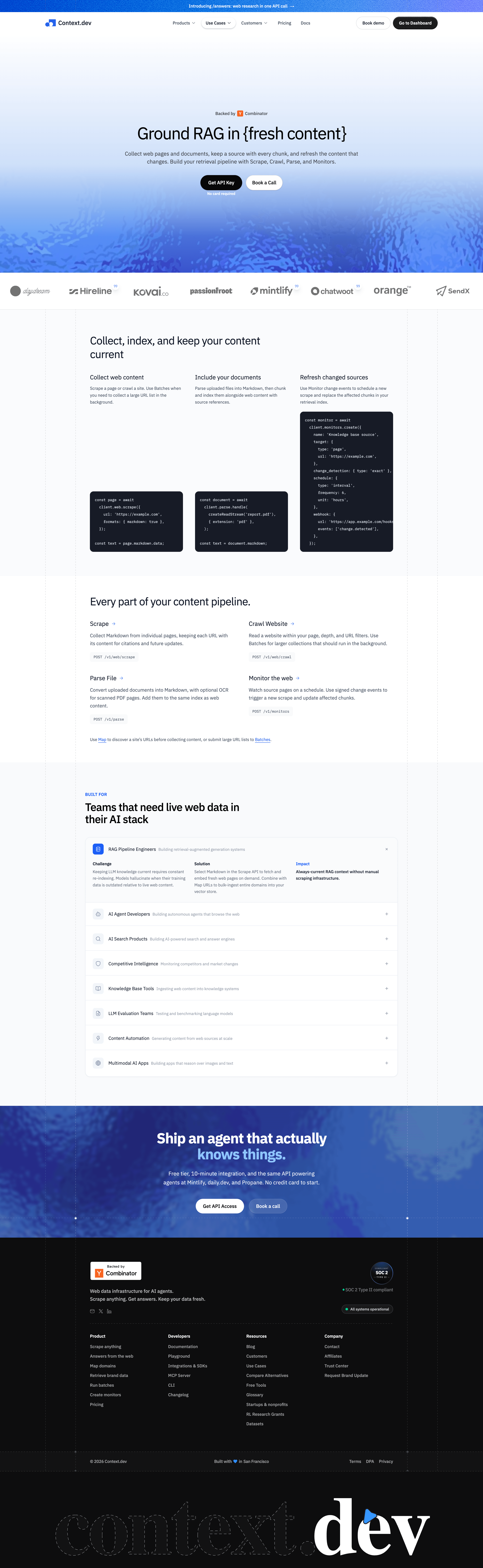 Context.dev Use Cases
