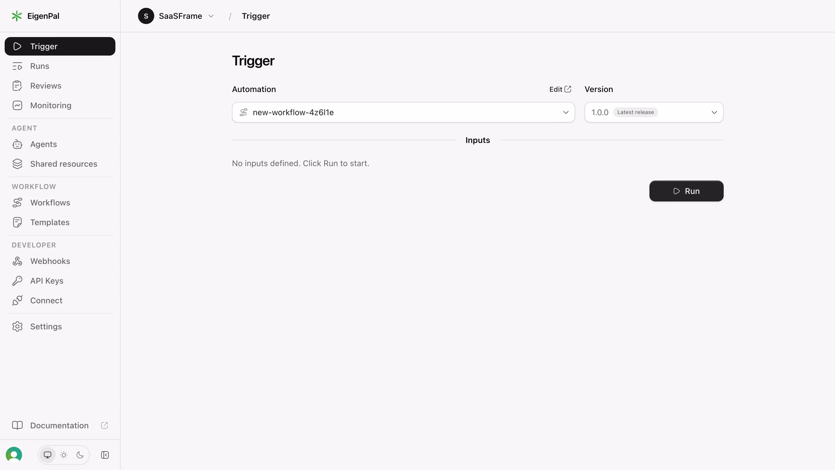 EigenPal Triggers empty state