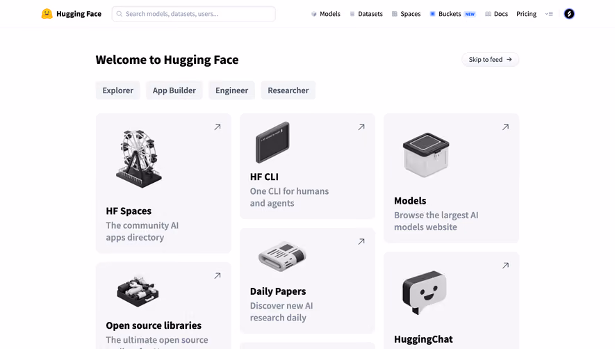 Hugging Face Browse AI models