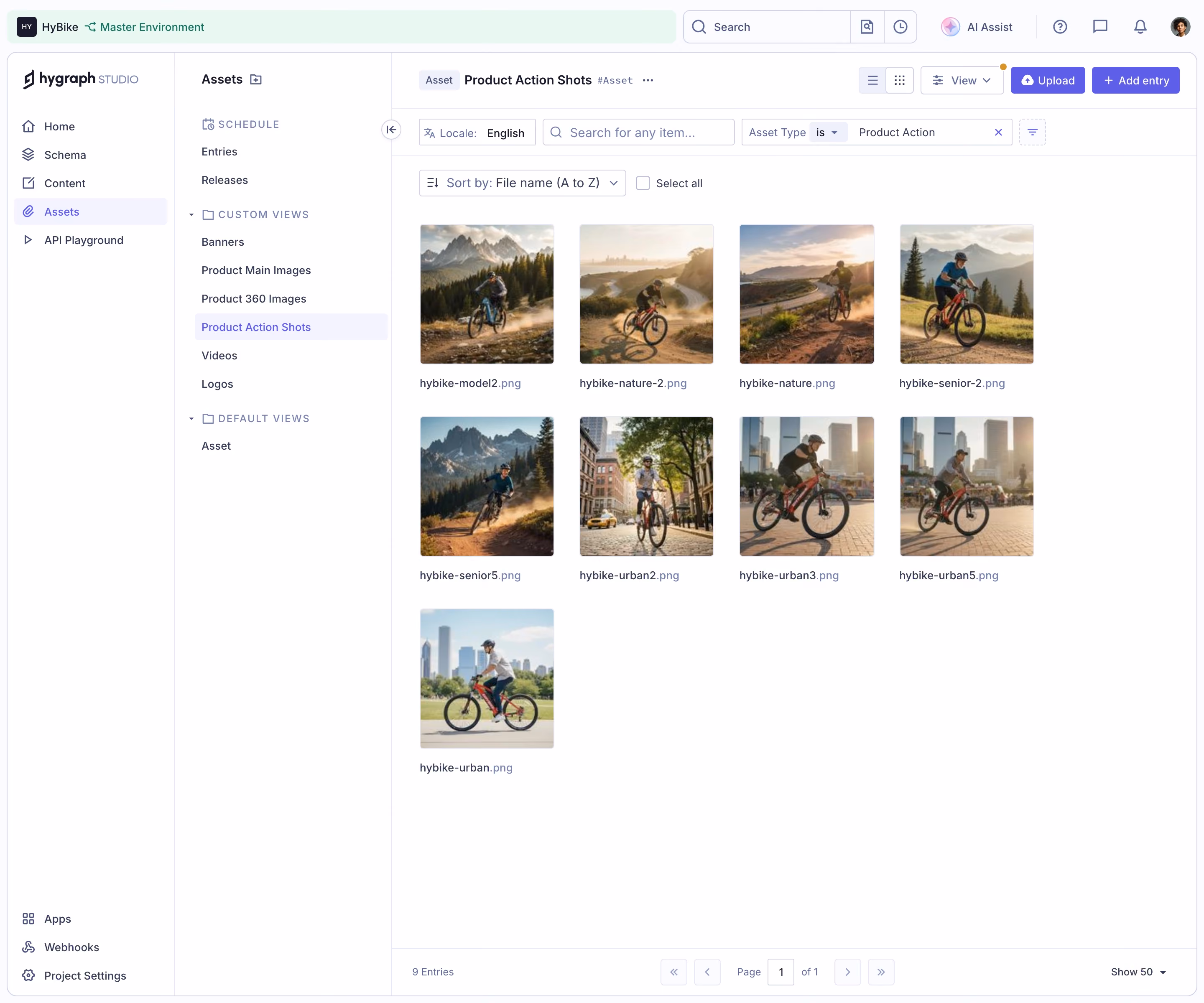 GraphCMS Media asset library grid