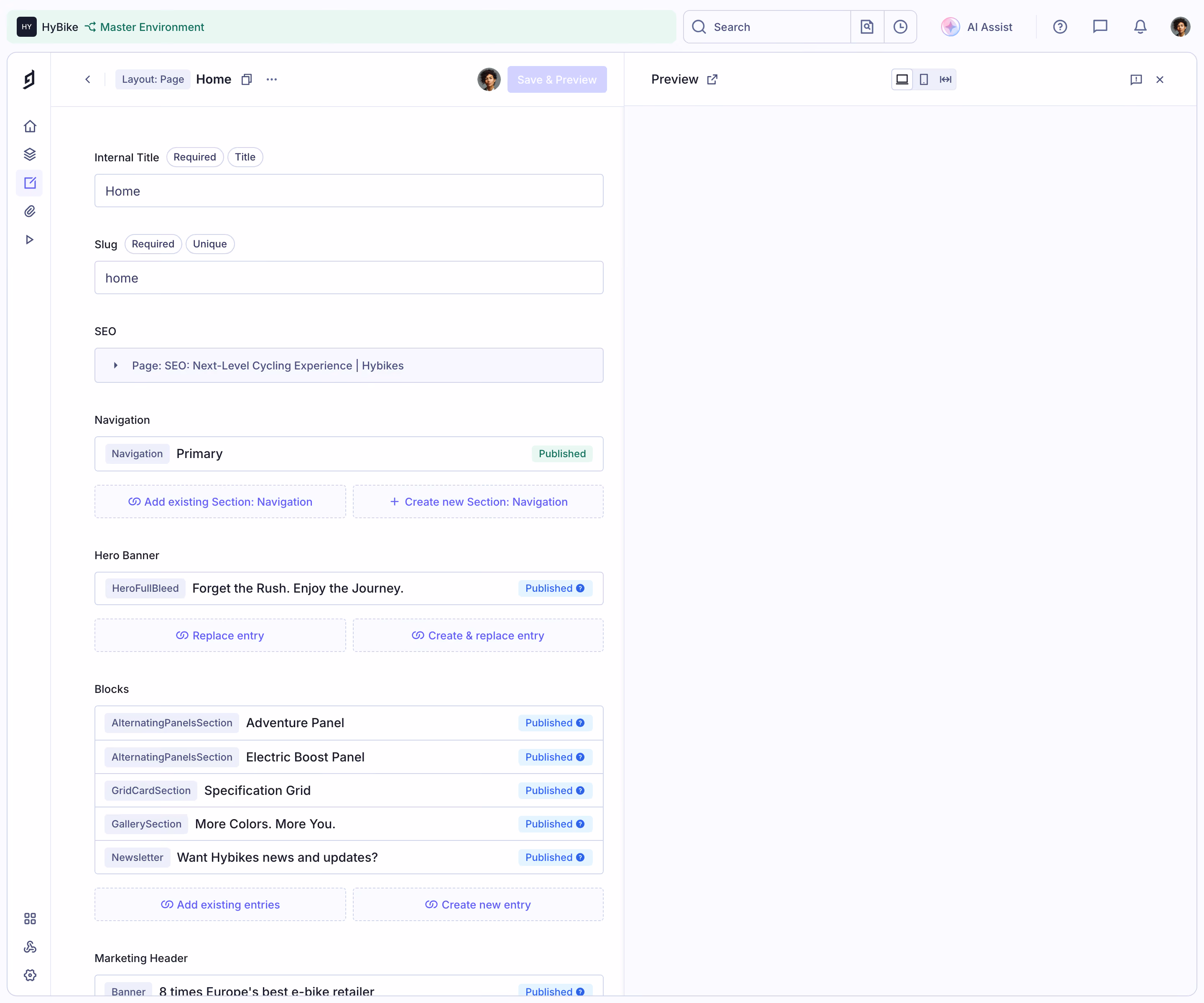 GraphCMS Content model field configuration