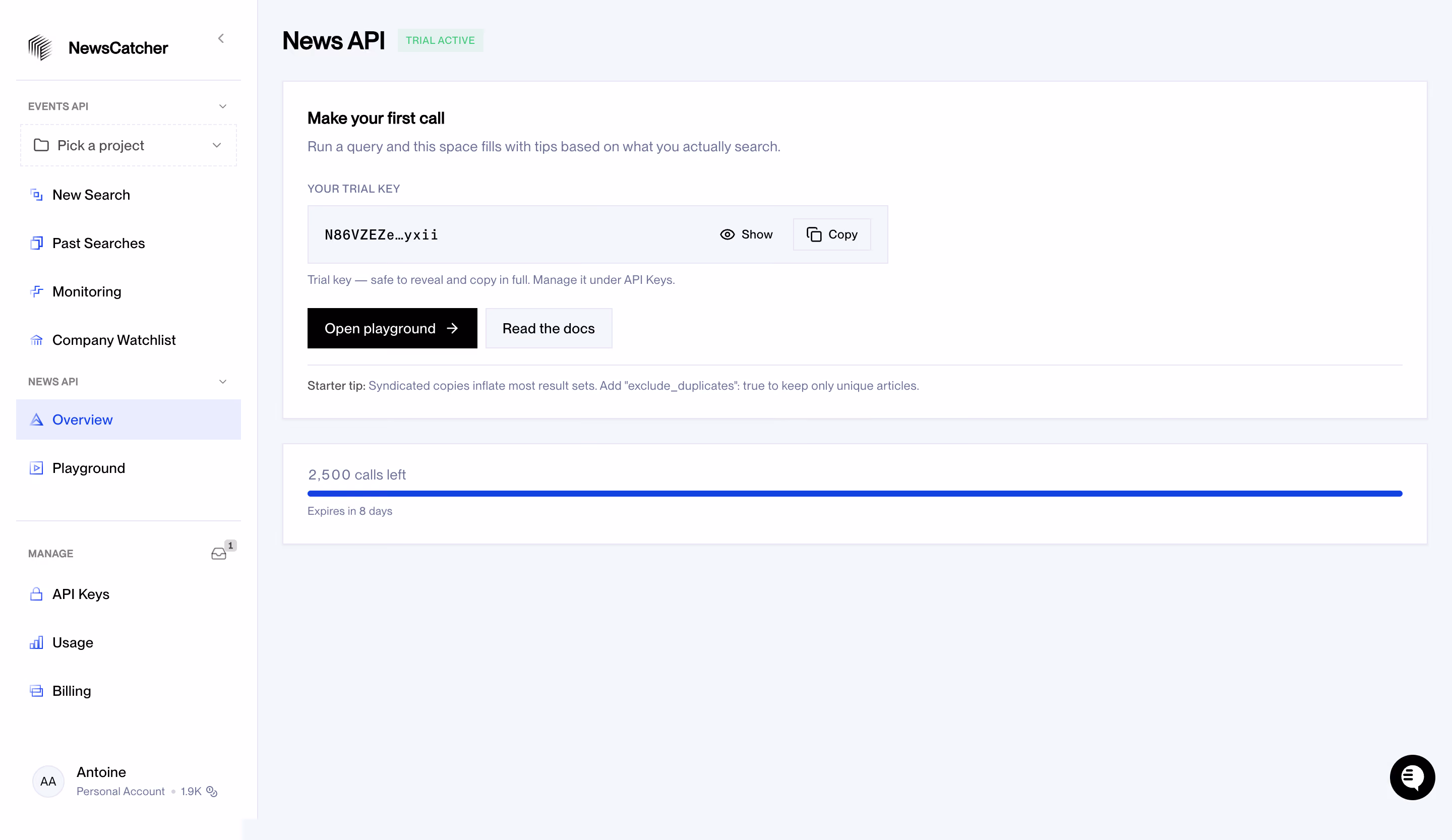 NewsCatcher News API Usage