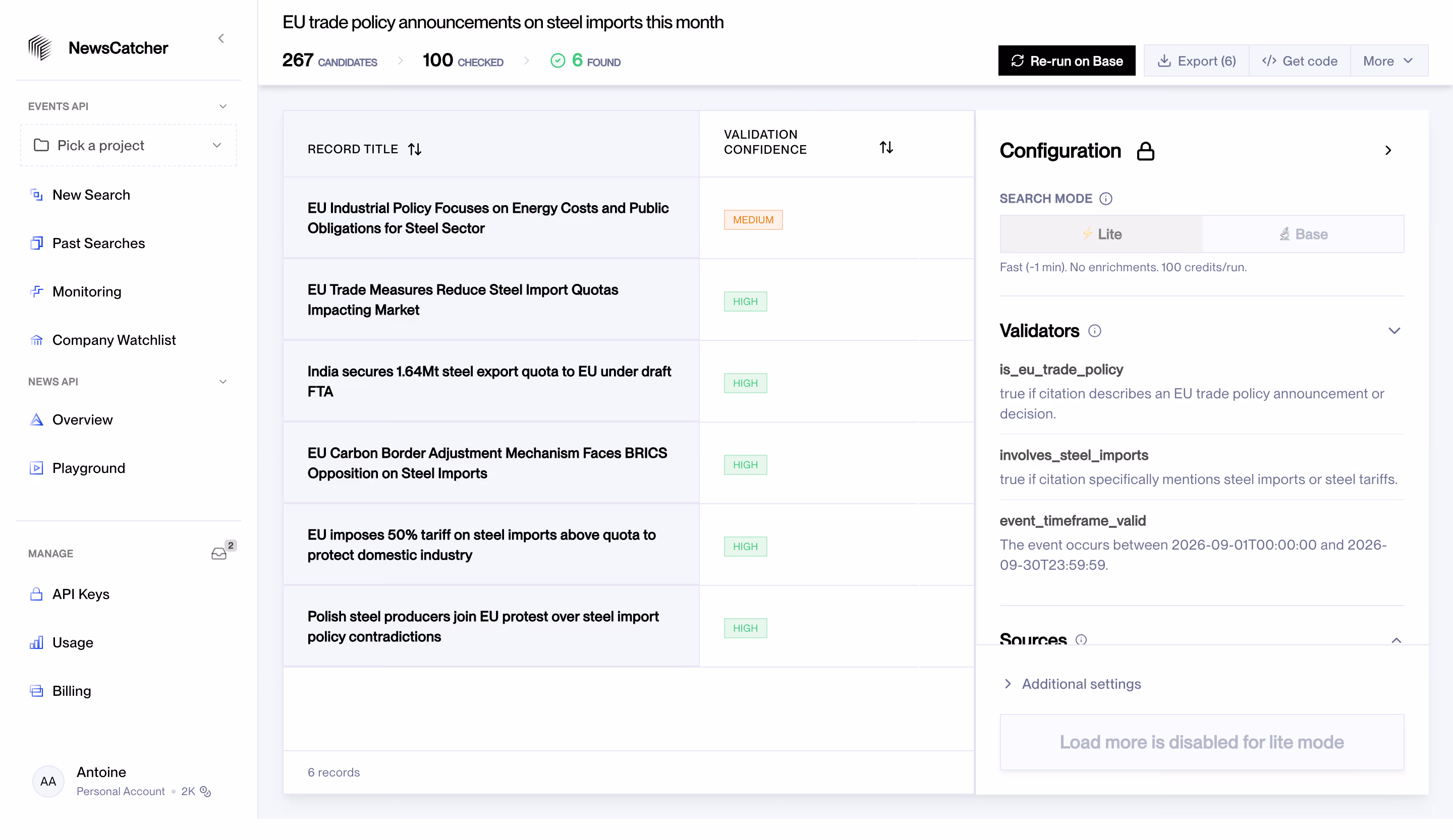 NewsCatcher Search Results