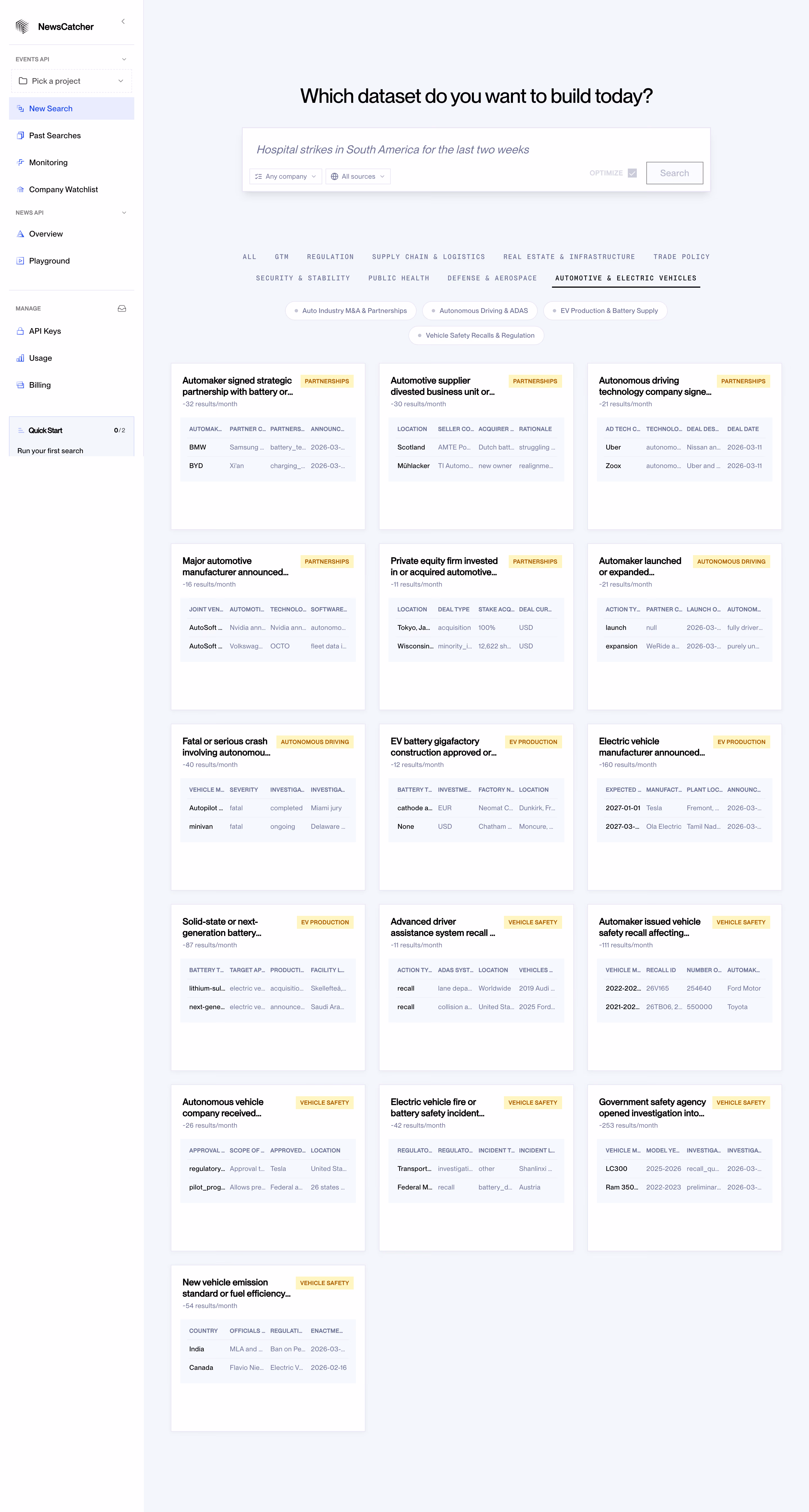 NewsCatcher New Search