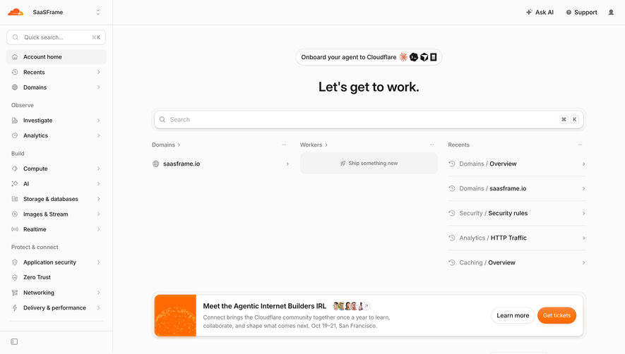 Cloudflare Account Home