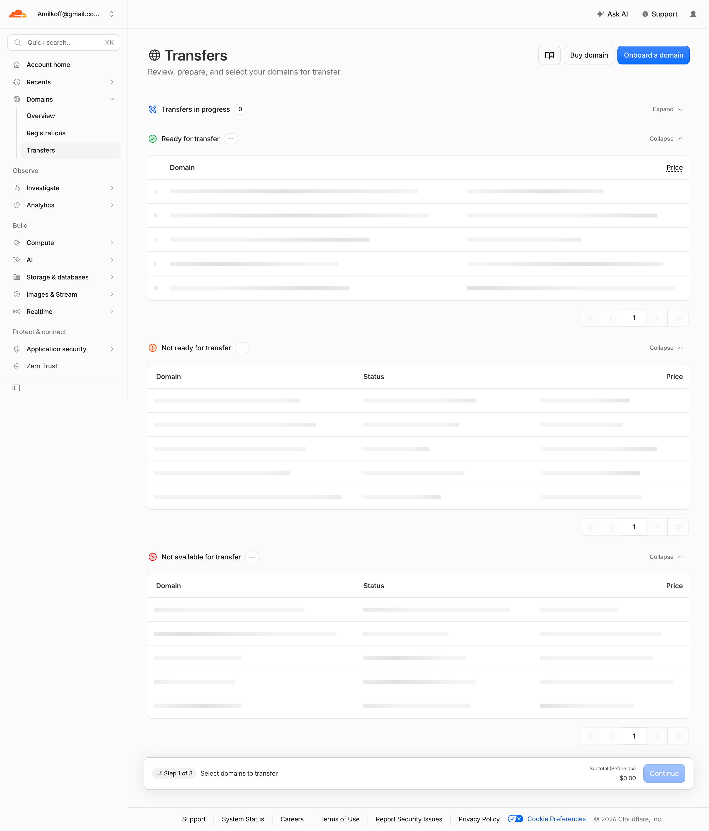 Cloudflare Transfers List