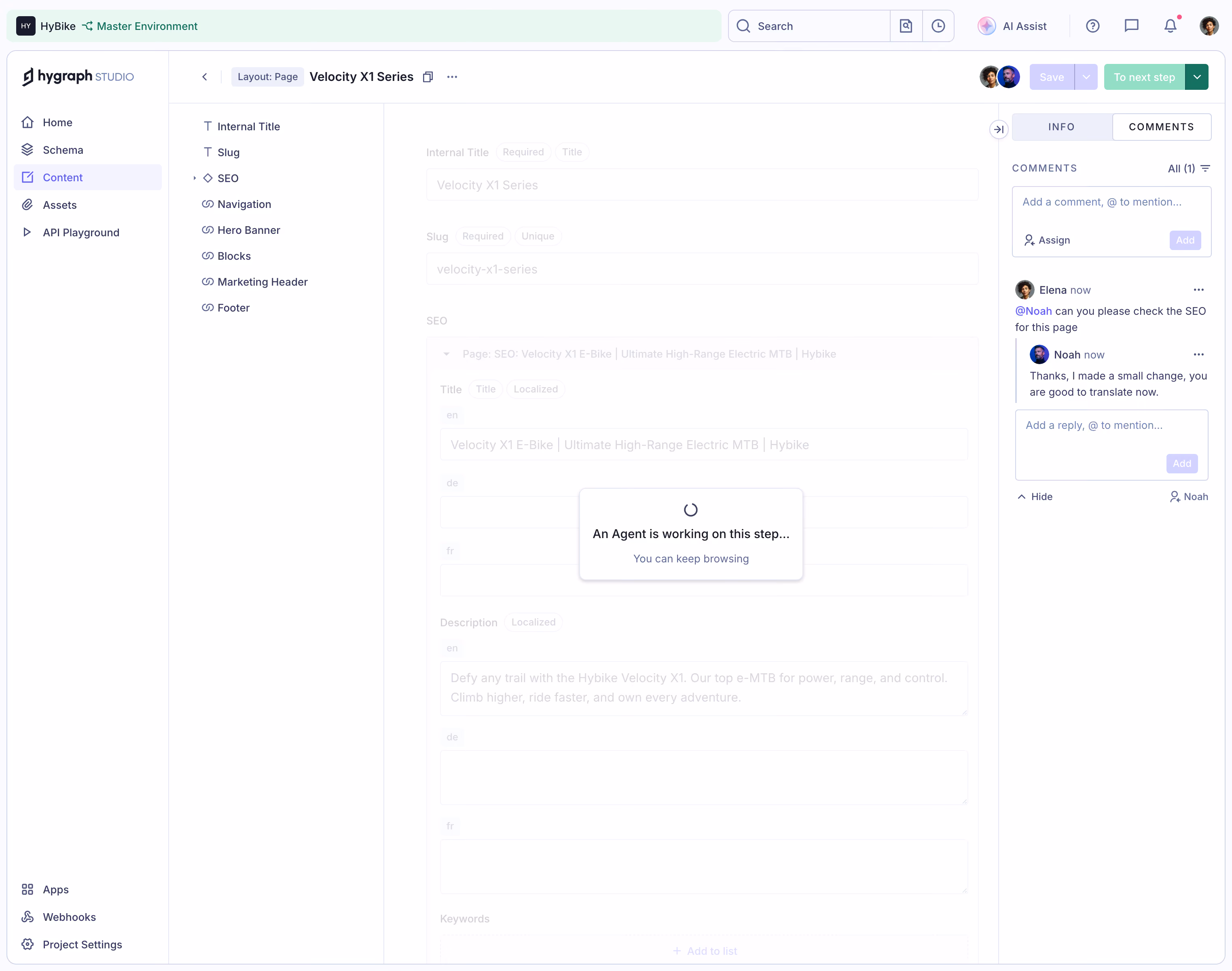GraphCMS Content editor loading state