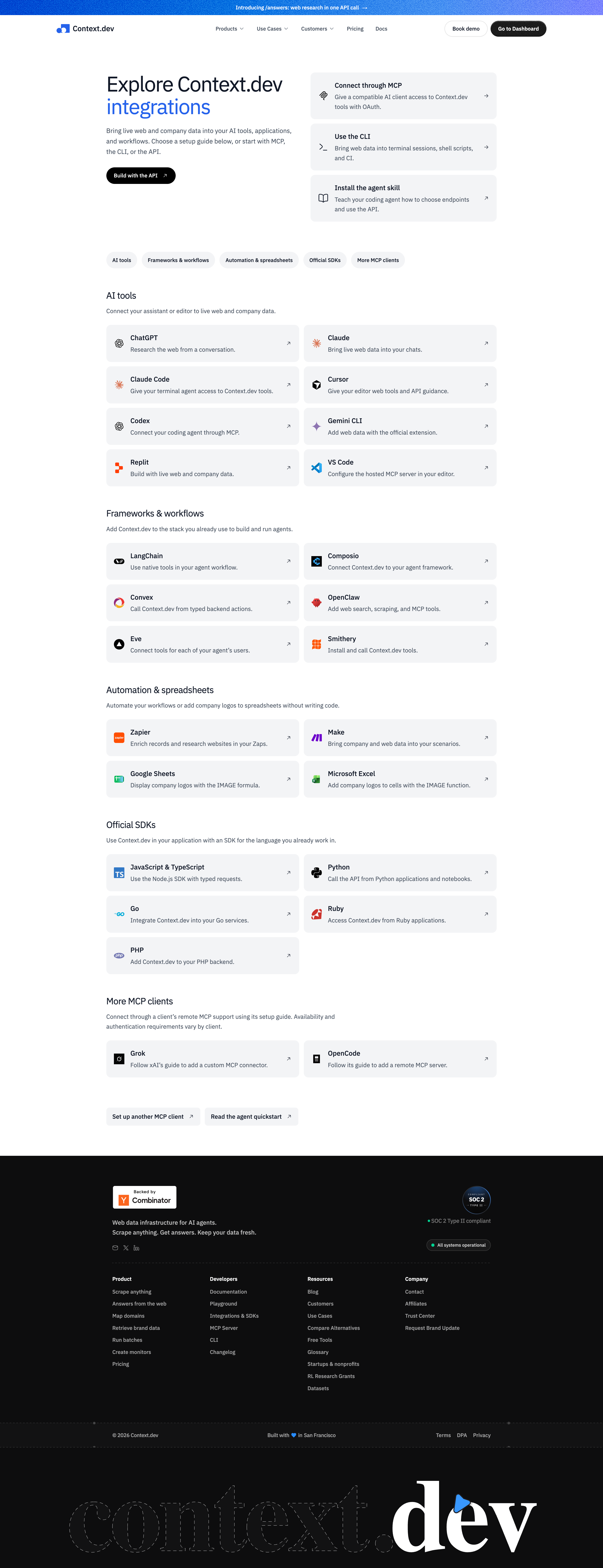 Context.dev Integrations Library