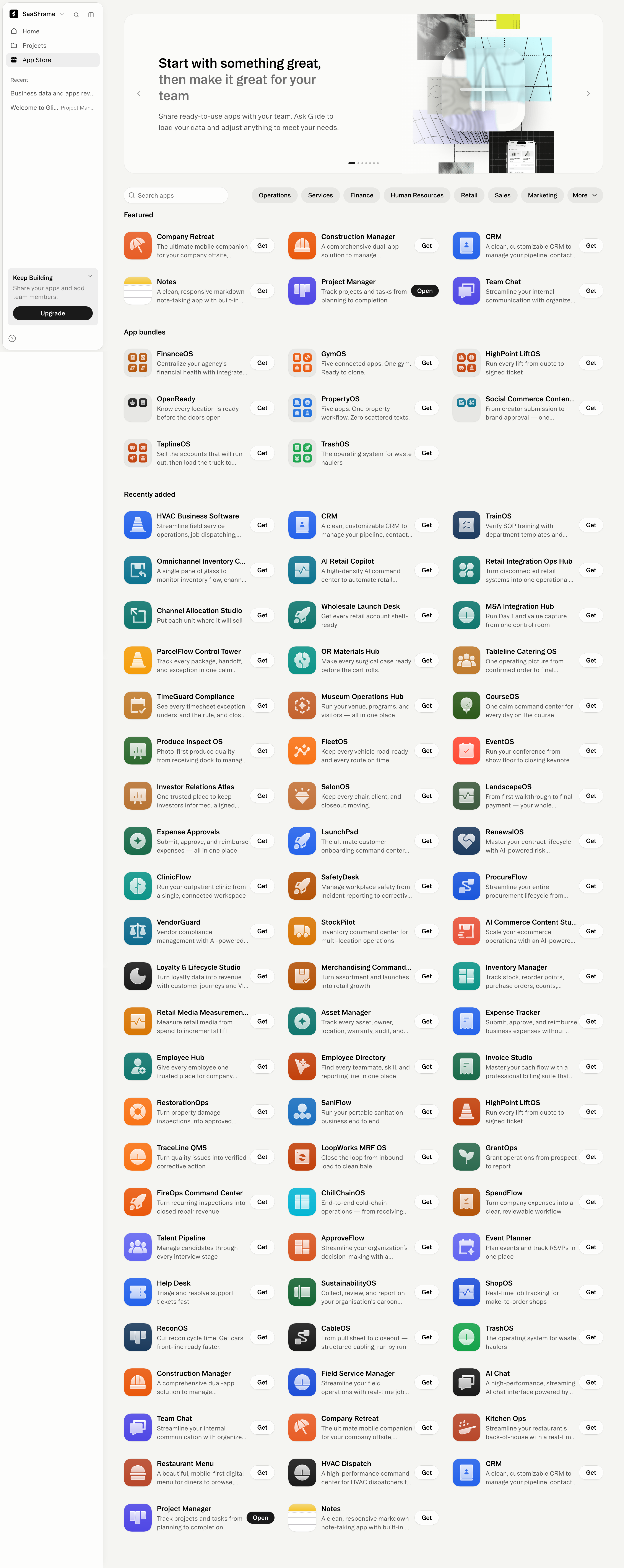 Glide Browse the app store