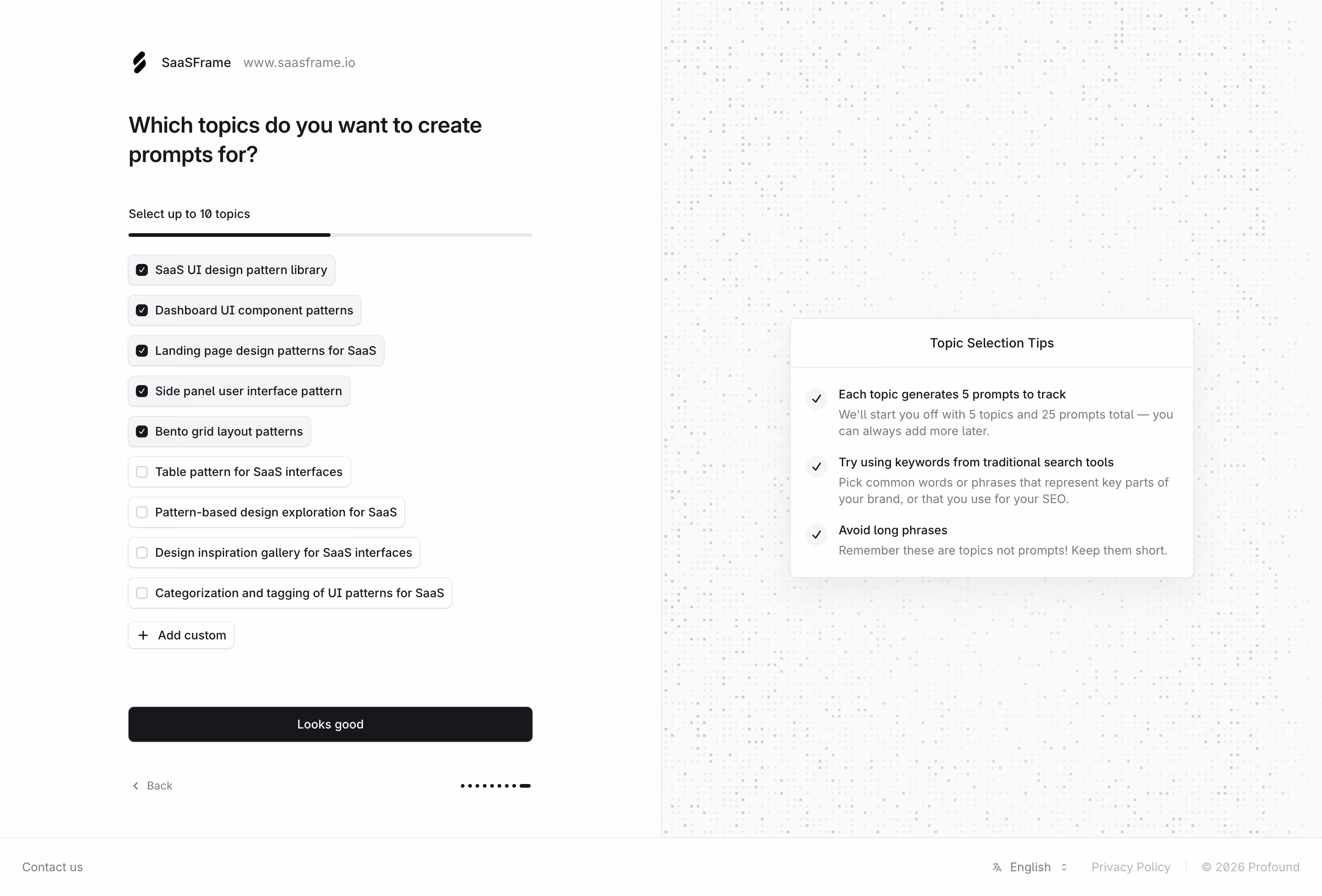 Profound Select Topics