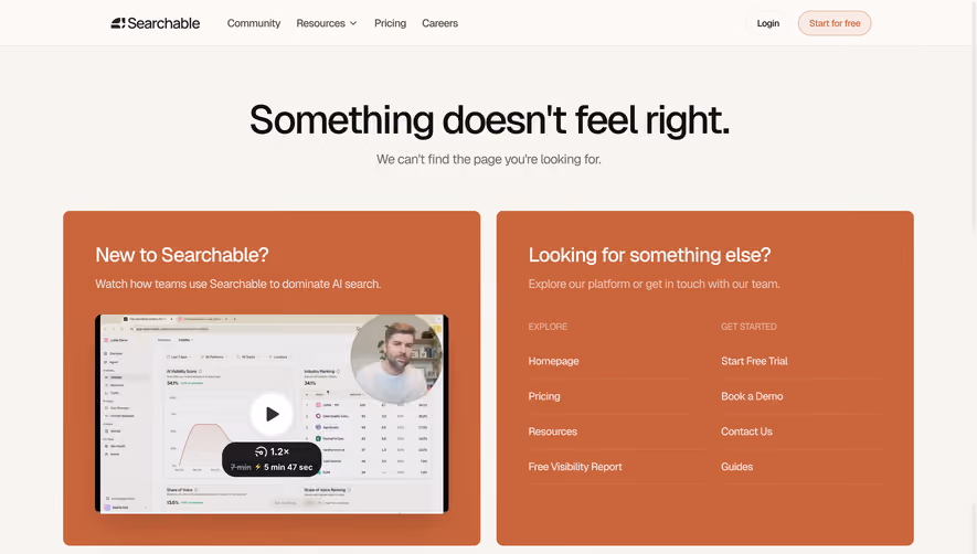 Searchable 404 Page