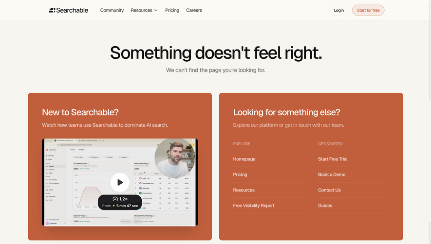 Searchable 404 Page