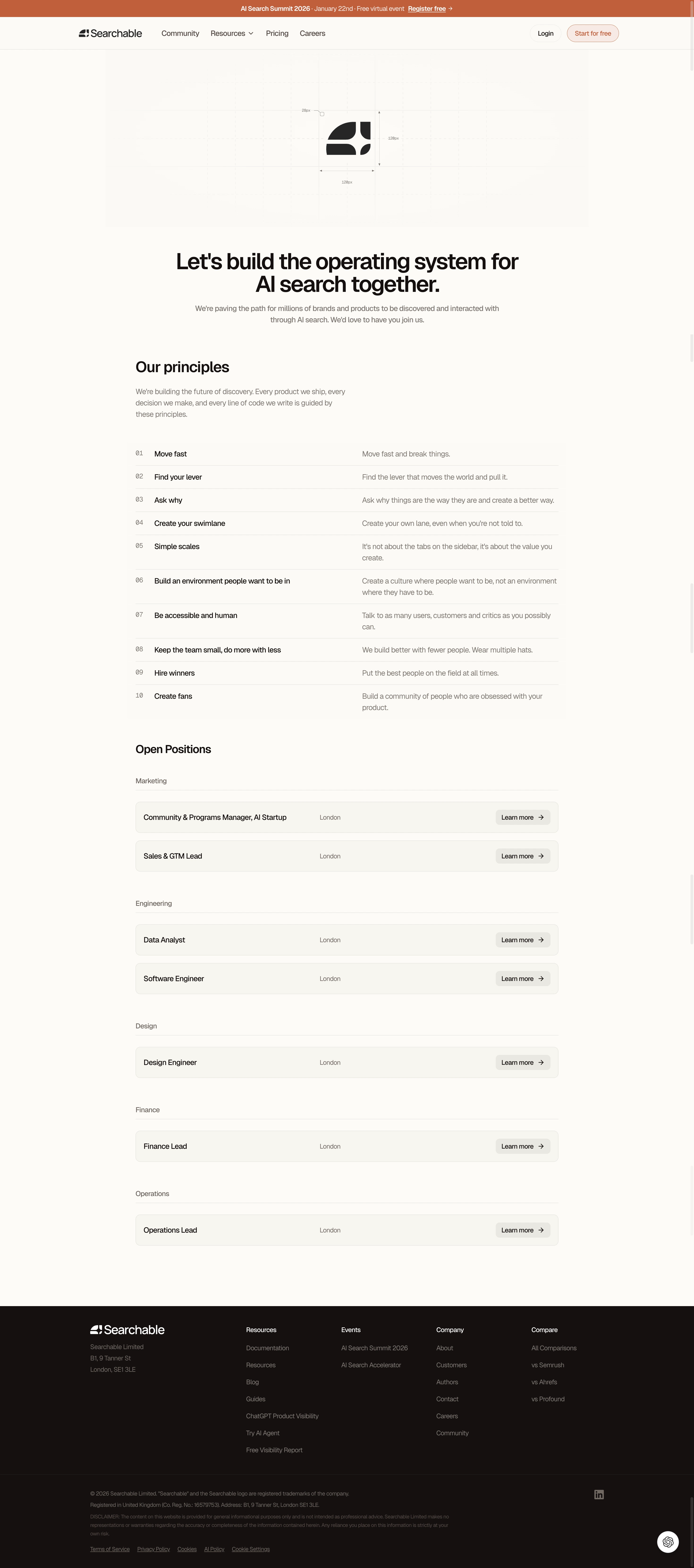 Searchable Careers Page