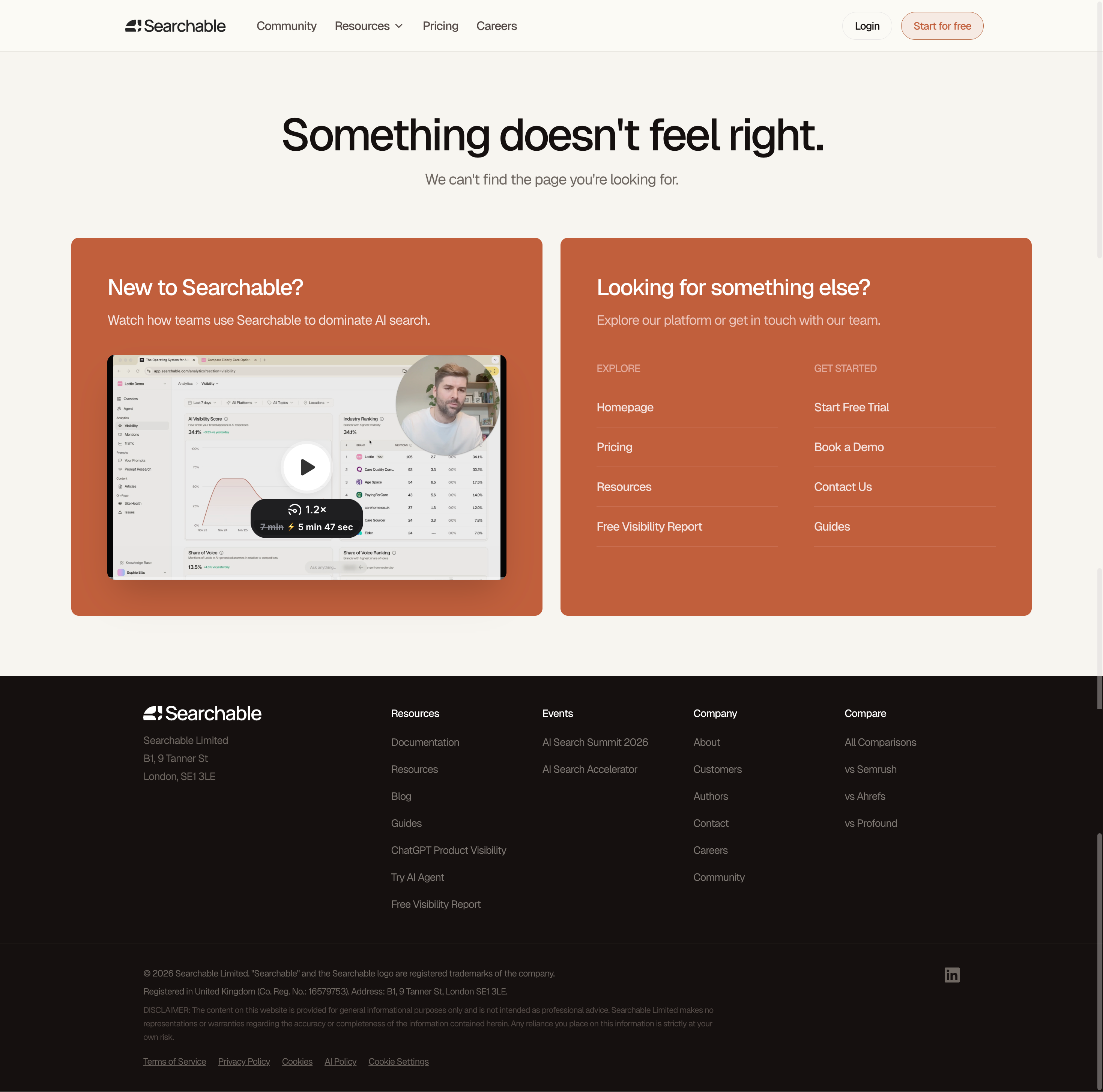 Searchable 404 Page
