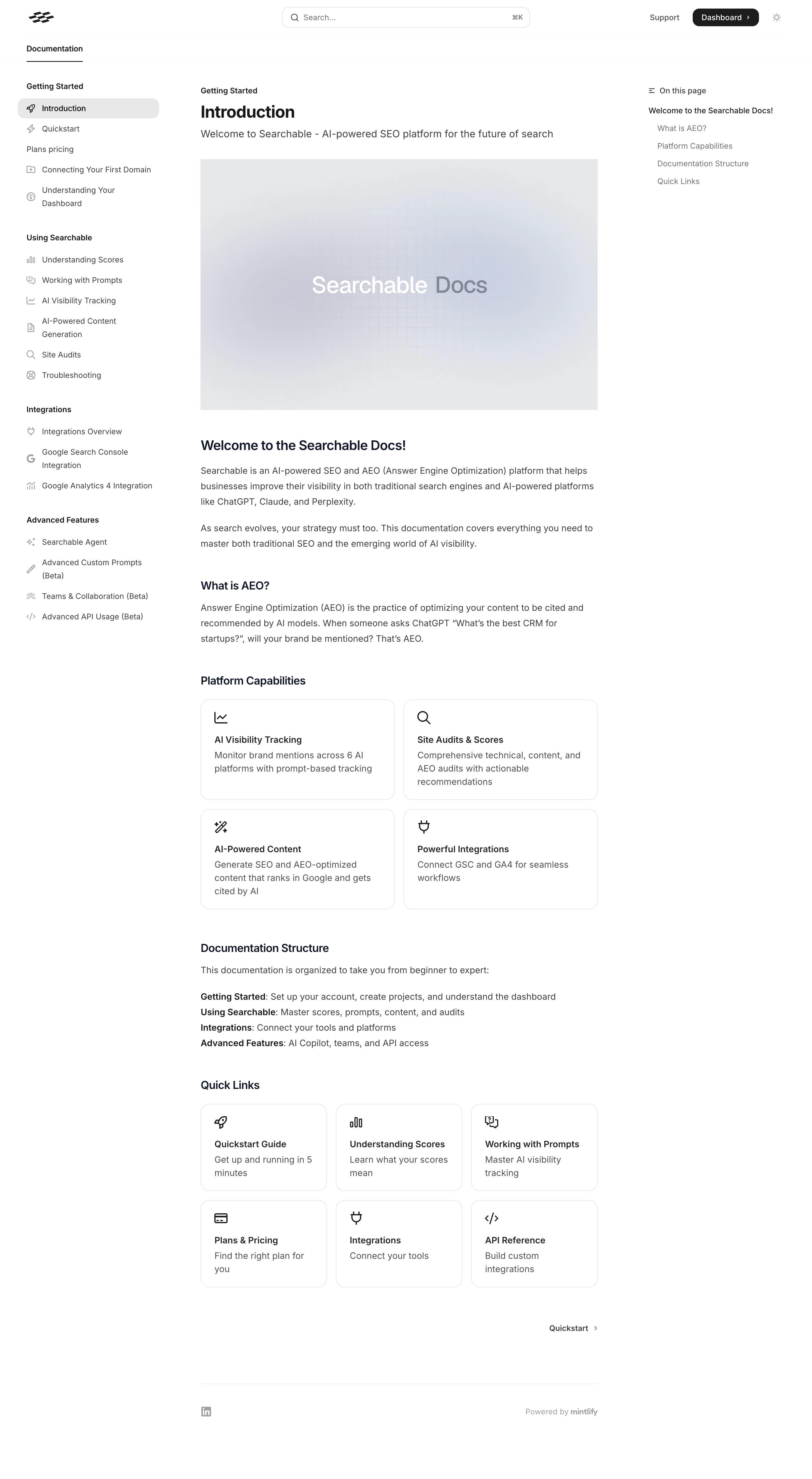 Searchable Documentation