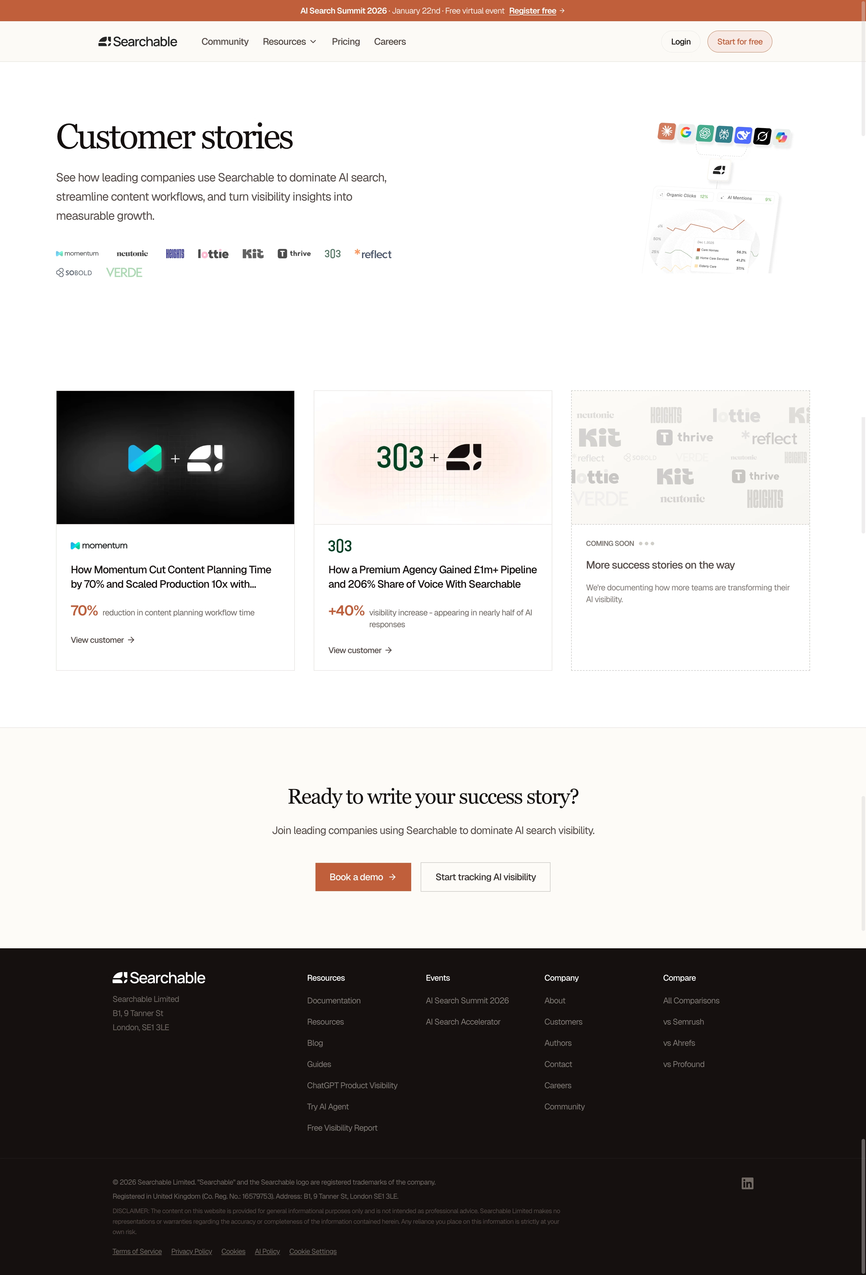 Searchable Customer Stories
